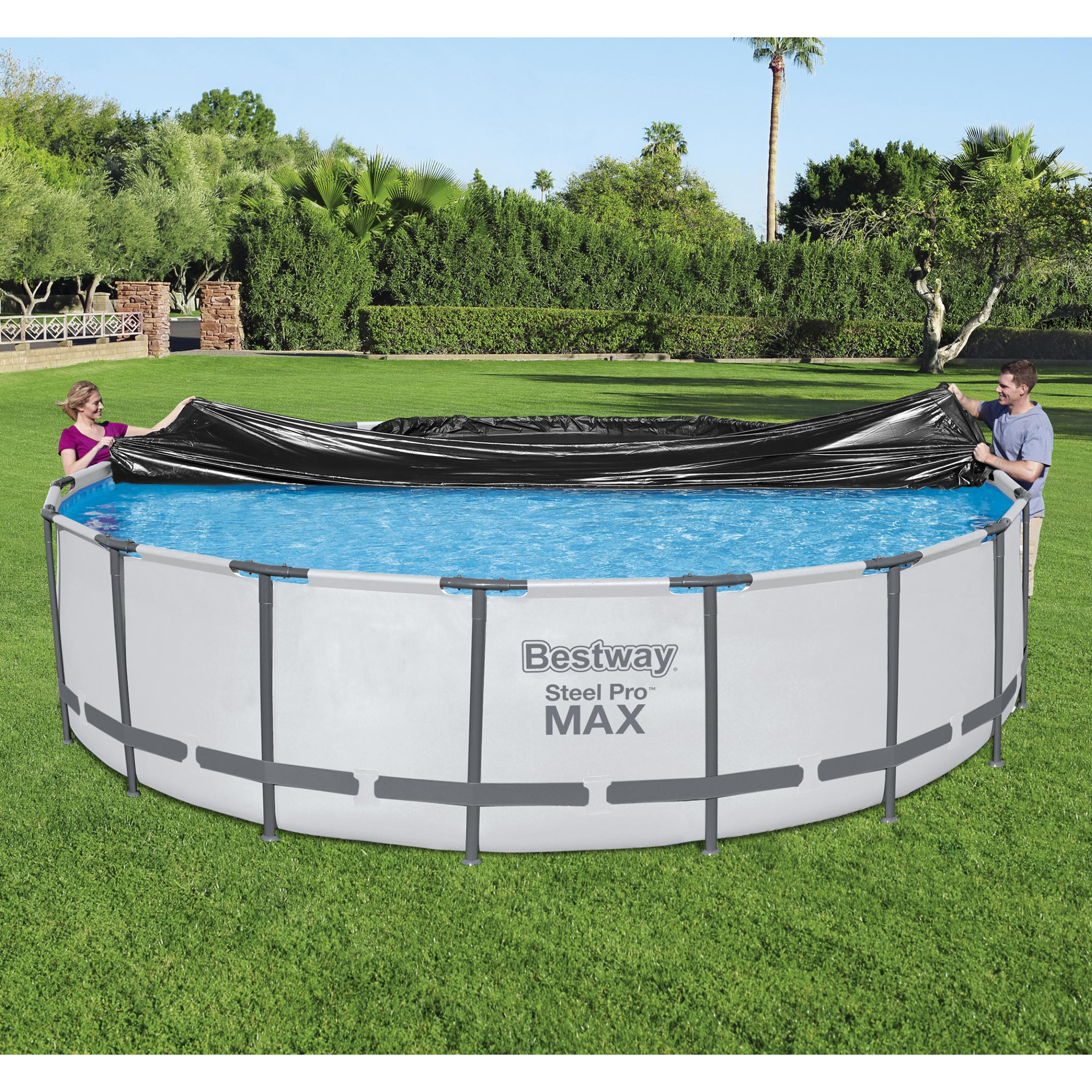 58039 Flowclear 5.49m Poolskydd, rund 5550 mm