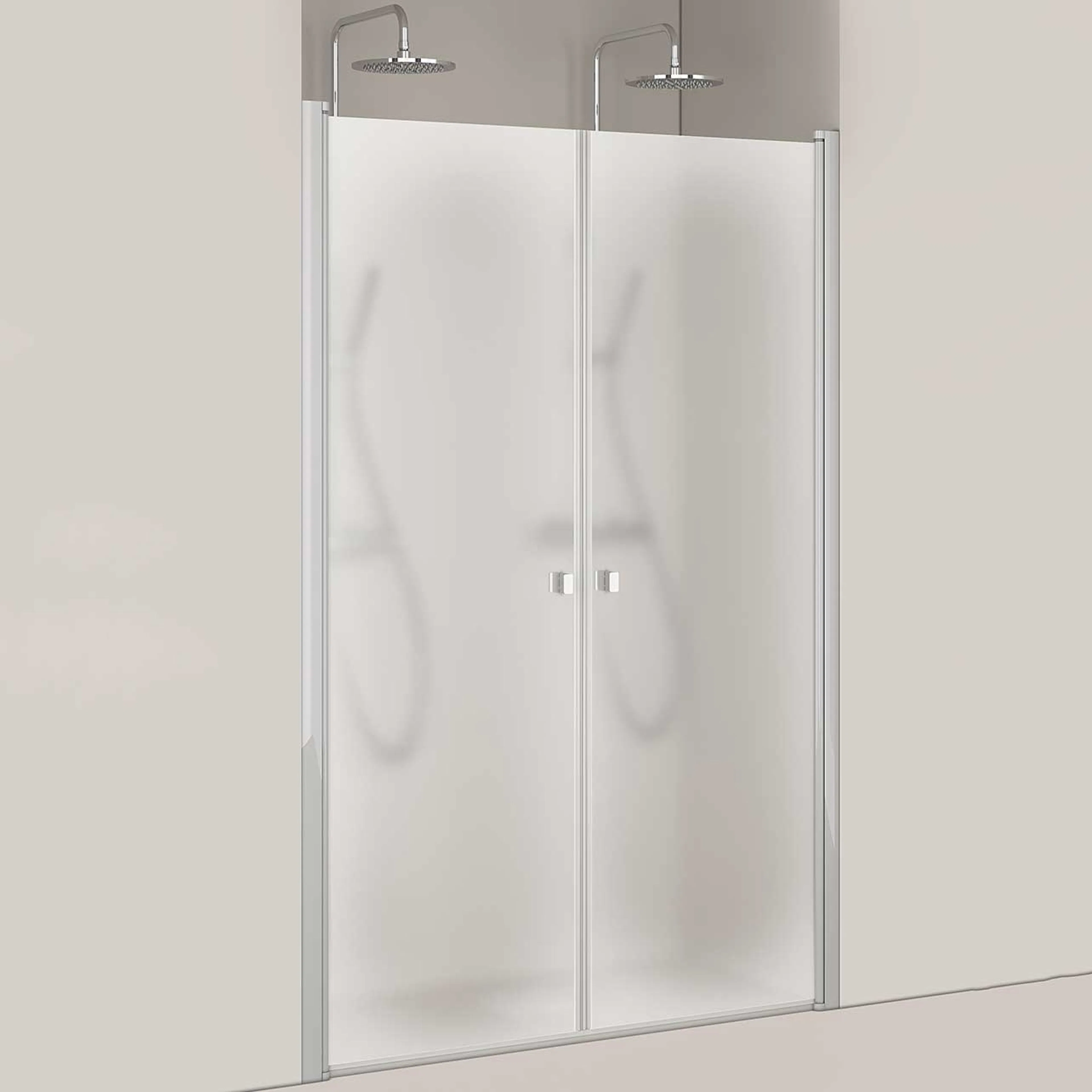 NISCHDUSCH DUBBEL IGLOOPRO 10X10 FROST N Frostat glas, Dörr (A) 985 x Dörr (B) 985