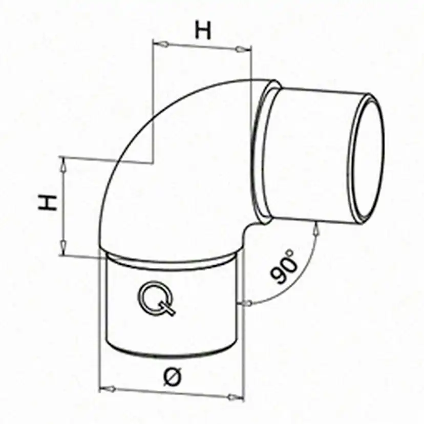 Hörnböj Herrljunga Ledstångsfabrik Rostfri mod 0305 Inomhus