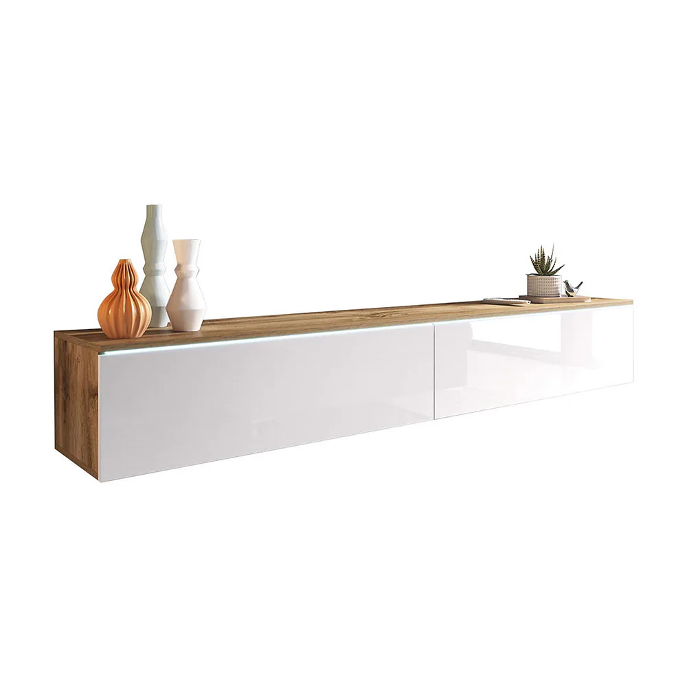 Mediamöbel In Living Skeda Trä/Vit Vägghängd TV-Bänk