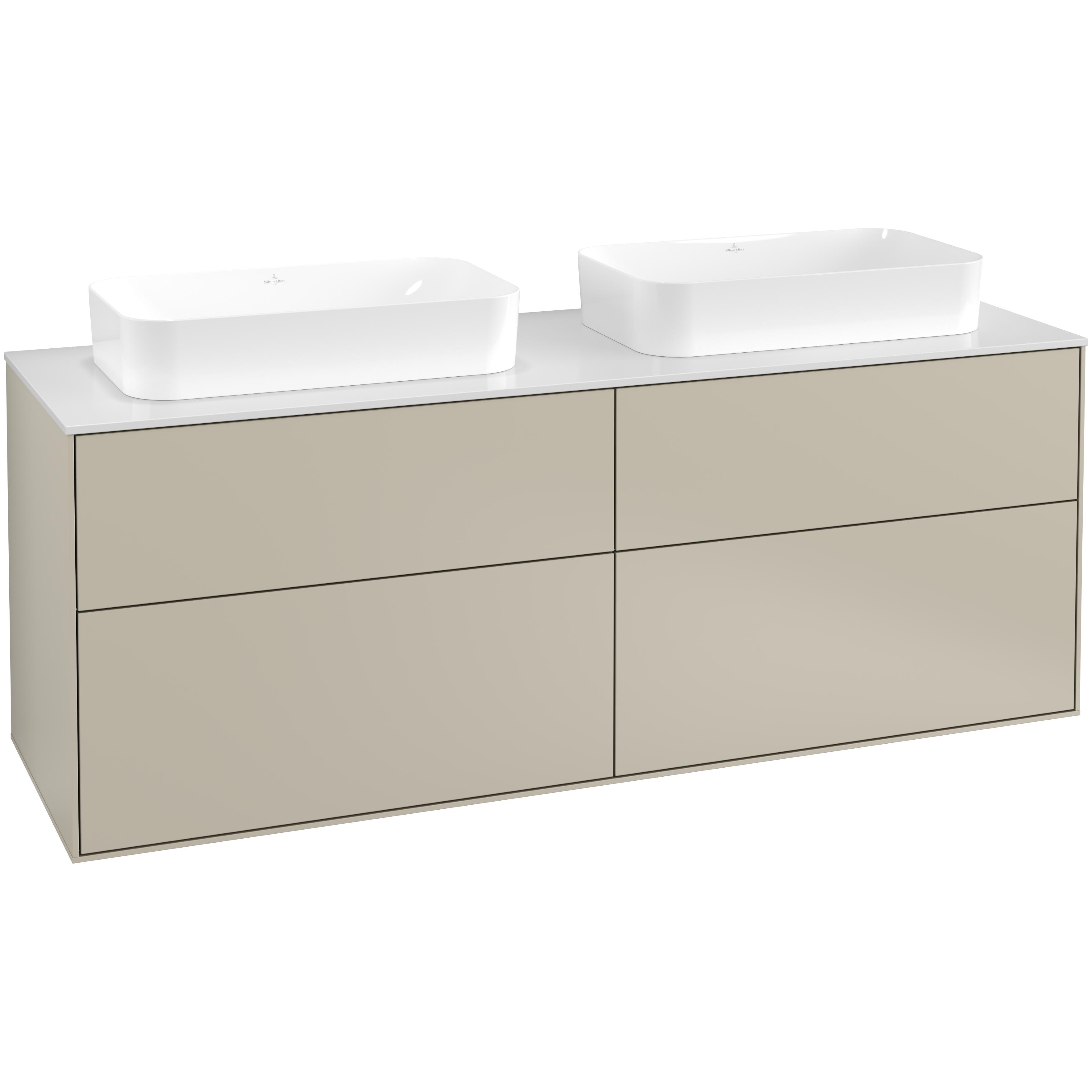 Tvättställsskåp Villeroy & Boch Finion med 4 Lådor och Bänkskiva för Två Fristående Tvättställ
