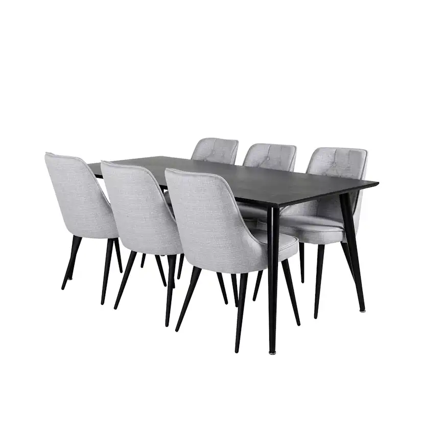 Matgrupp Venture Home Dipp med 6 Velvet Deluxe stolar