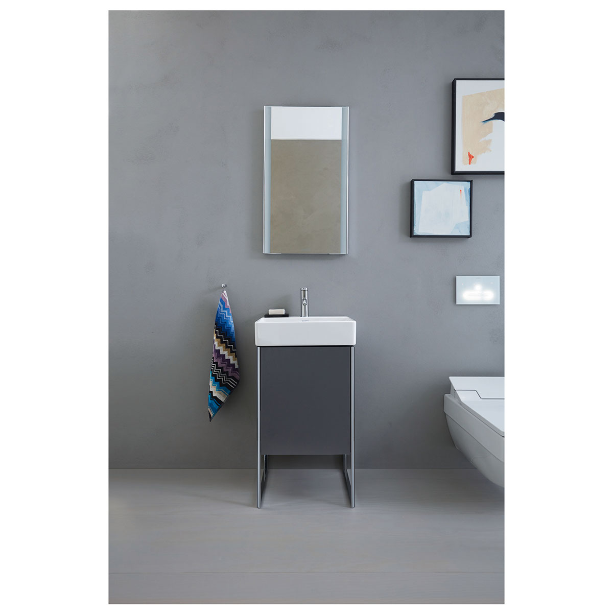 Tvättställ DuraSquare 450 mm, vägghängt BxD: 450x350 mm