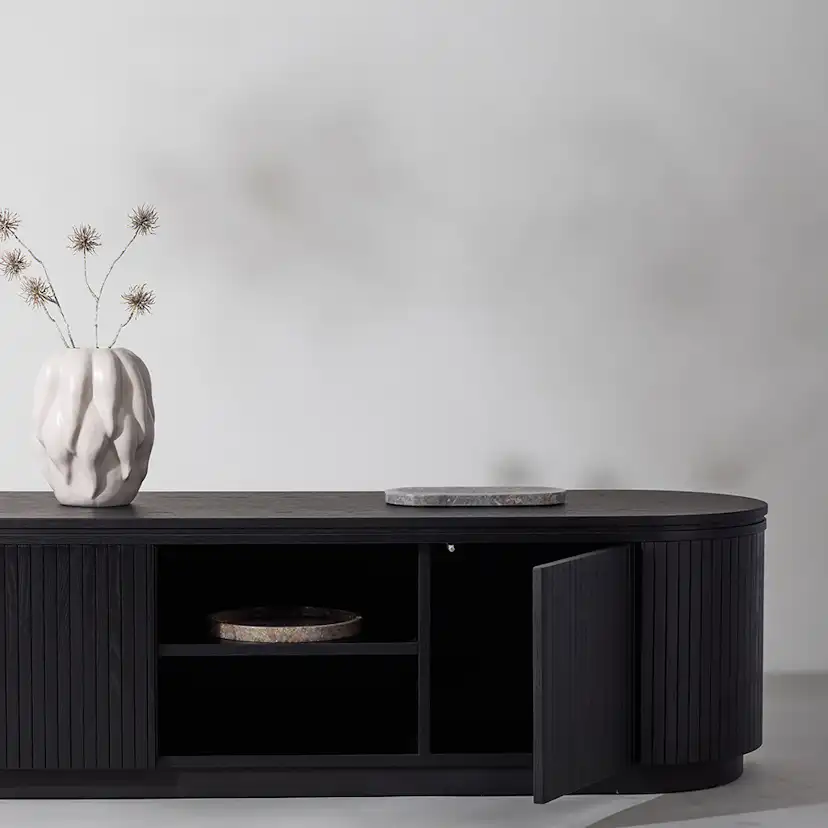 Mediamöbel Vind Fjällbacka Svart TV-Bänk/Sidobord MDF