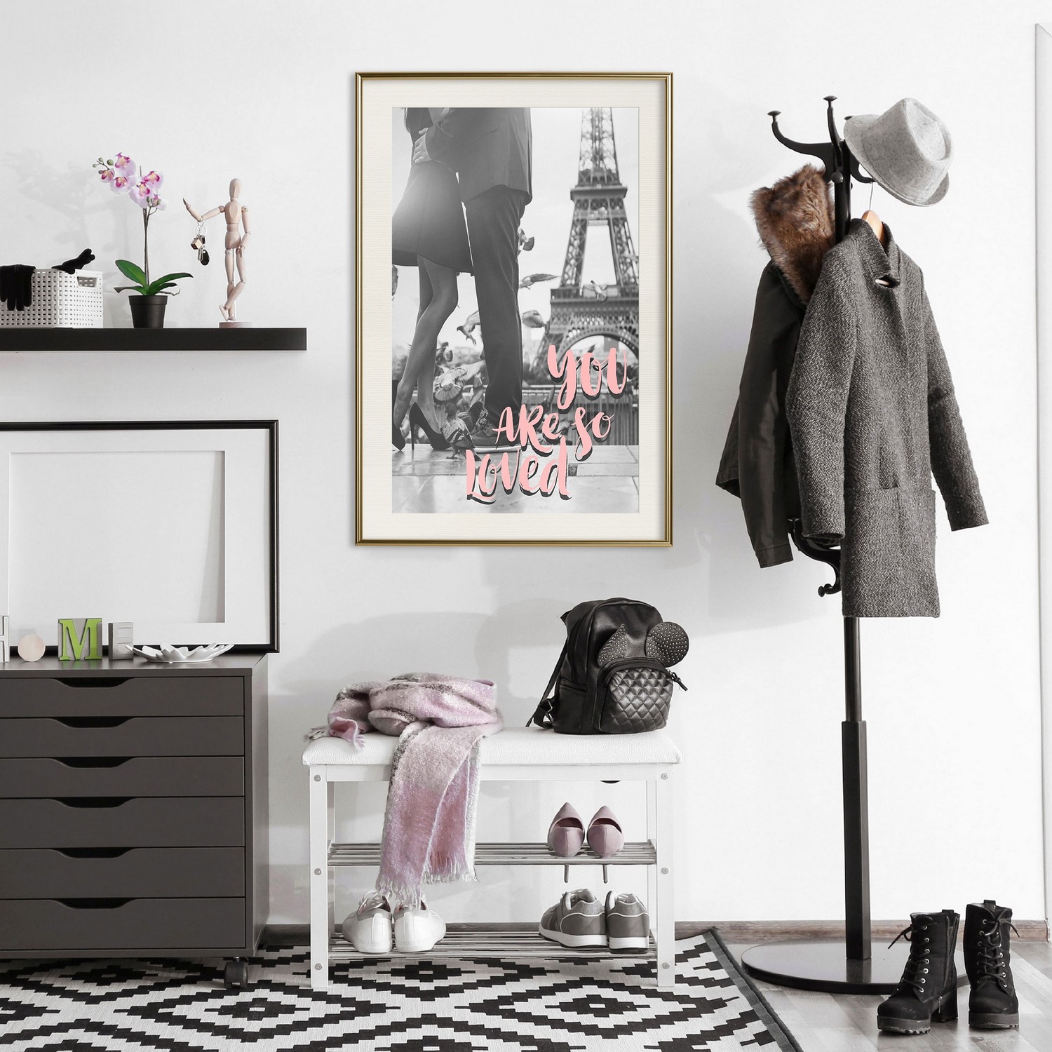 Affisch - You Are so Loved [Poster] 30x45 Guld ram med passepartout, 30x45 cm
