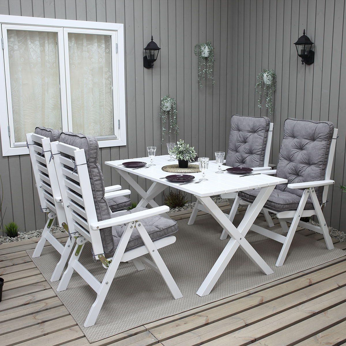 Matgrupp Baltic Garden Scottsdale 150 Med 4 Båstad Stolar