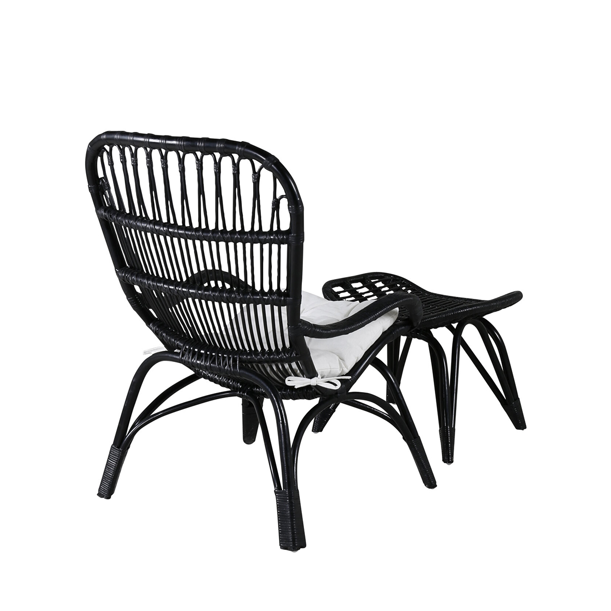 Ella Lounge Chair - BLACK rattan / Offwhite Cushion Ersätter Färg: Black