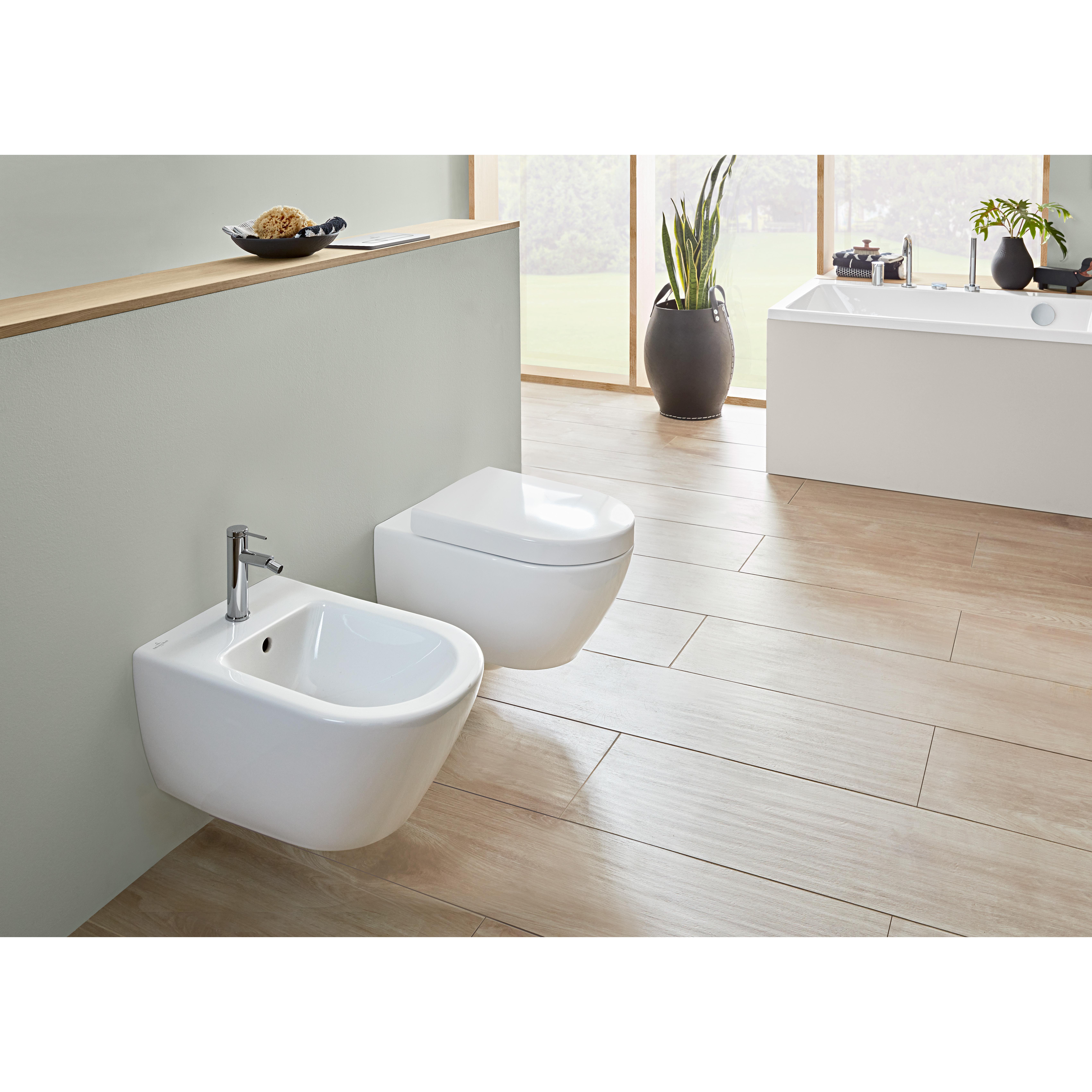 Vägghängd Toalettstol Villeroy & Boch Subway 2.0 med Integrerad Spolknapp