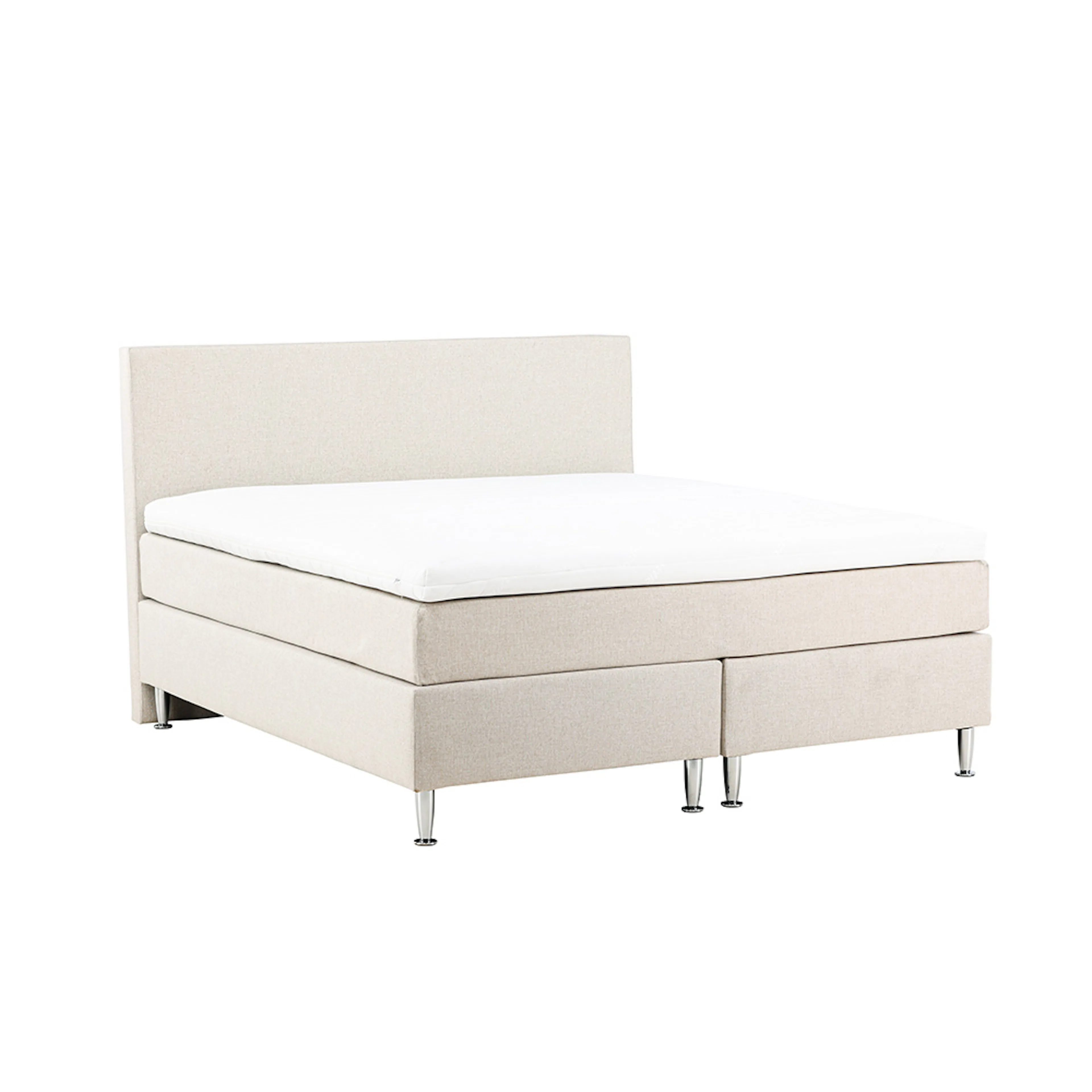 Toledo Bed 180*200 - Matte Silver / Beige Fabric Lino 02 Beige