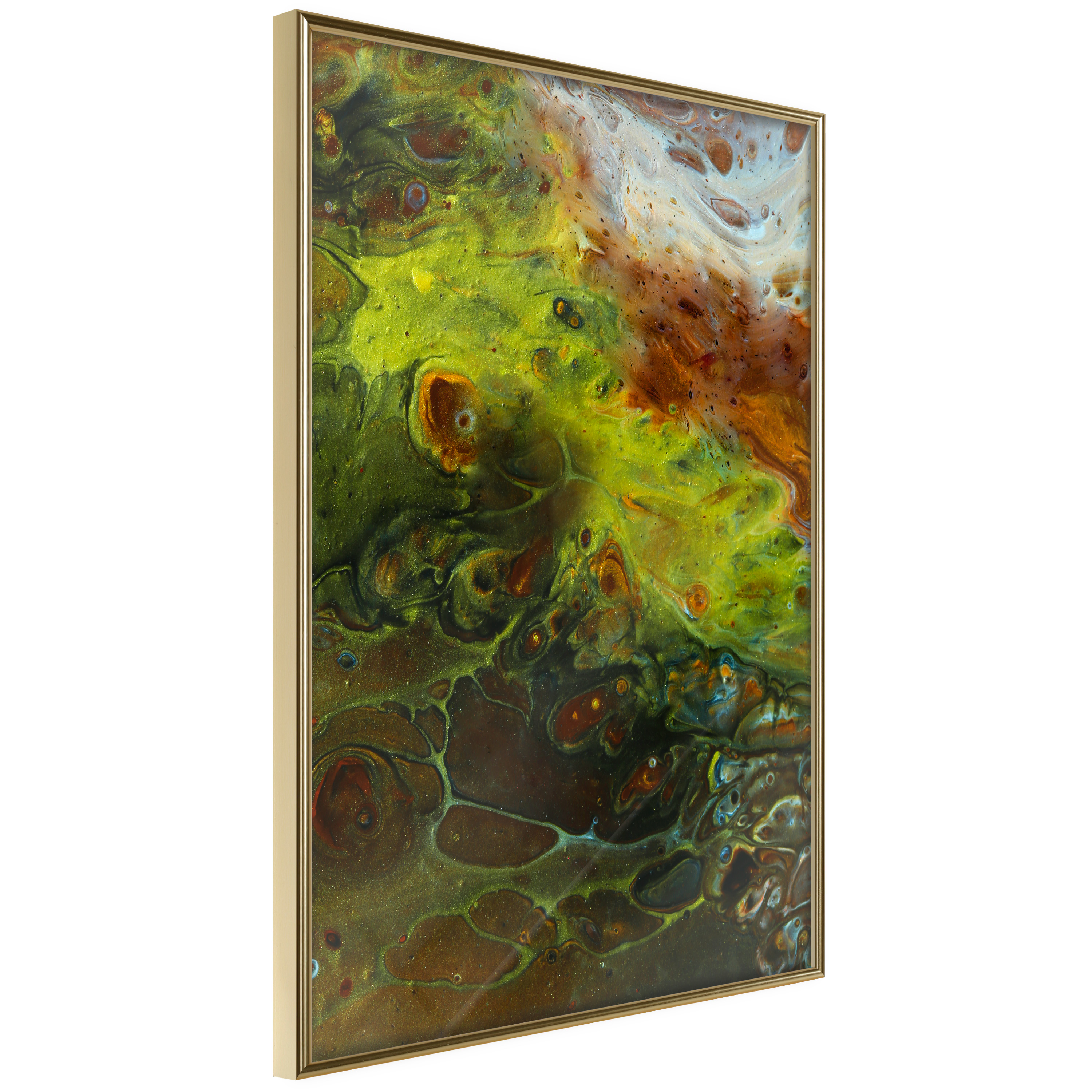 Affisch - Green Elements [Poster] 30x45 Guld ram, 30x45 cm