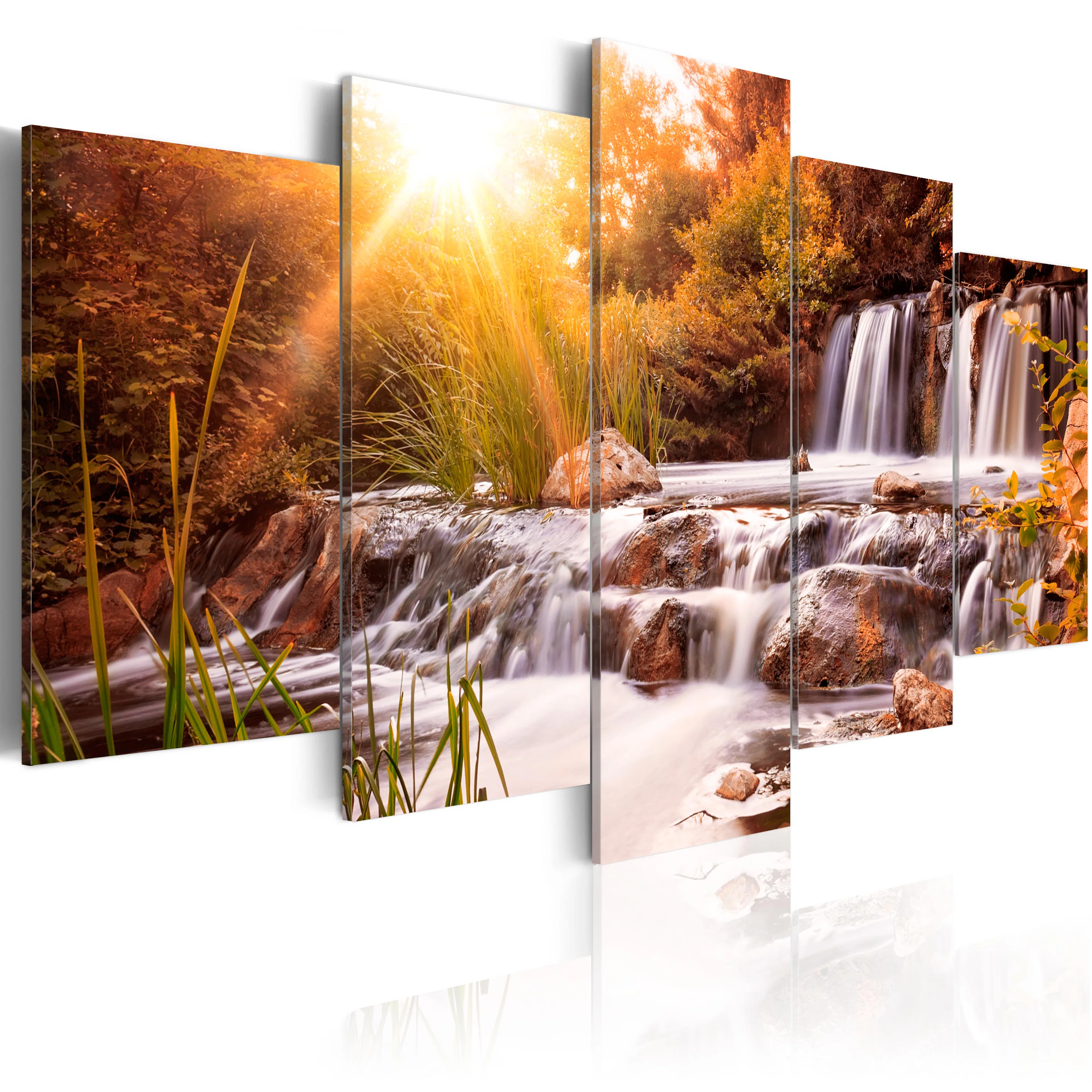 Foto på akryl - Autumn's Valley [Glass] 200x100 Mått: 200x100 cm