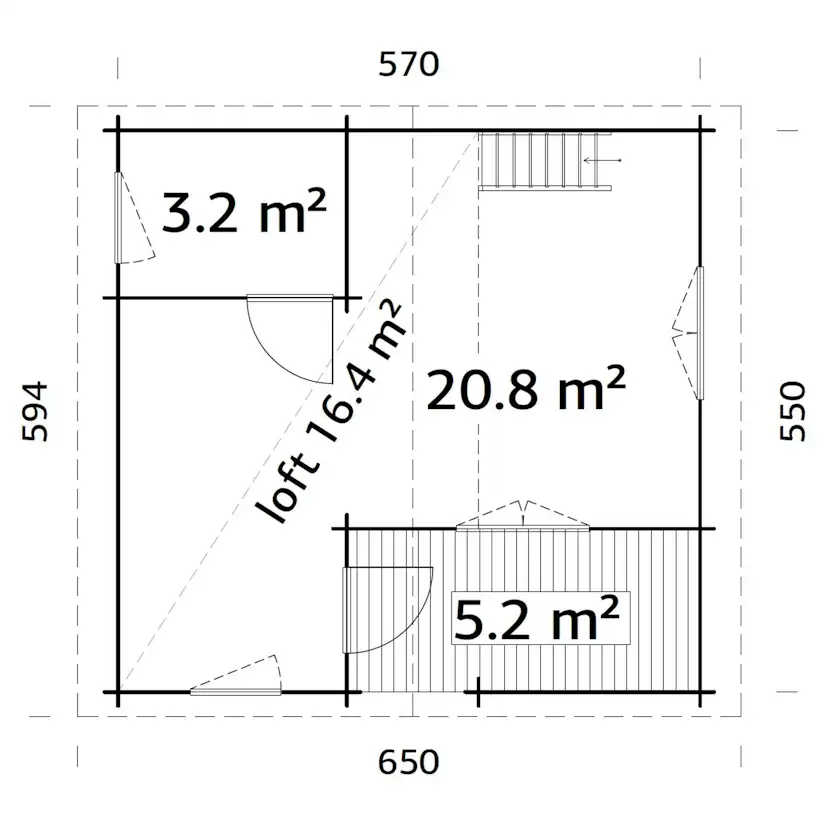 Stuga Palmako Emily 40,1+5,2 m2