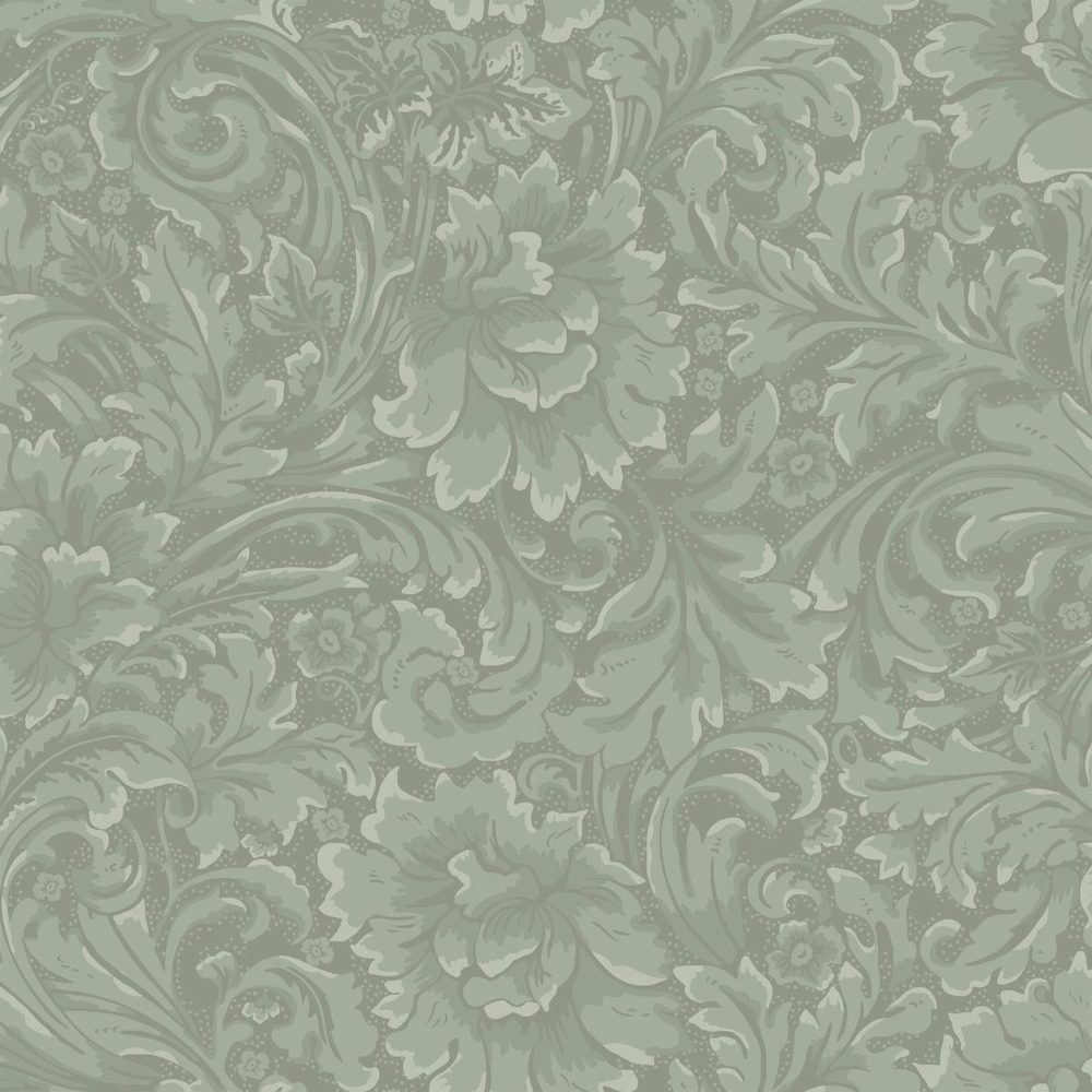 Tapet Duro Flora Idun 535-05 QuickUp, Mönstrad Mörkgrön