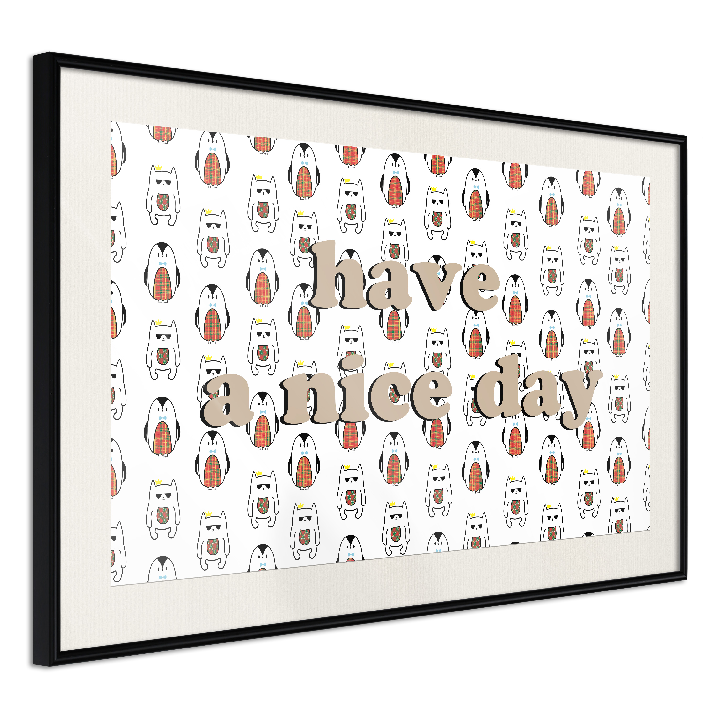 Affisch - Have a Nice Day [Poster] 30x20 Svart ram med passepartout, 30x20 cm