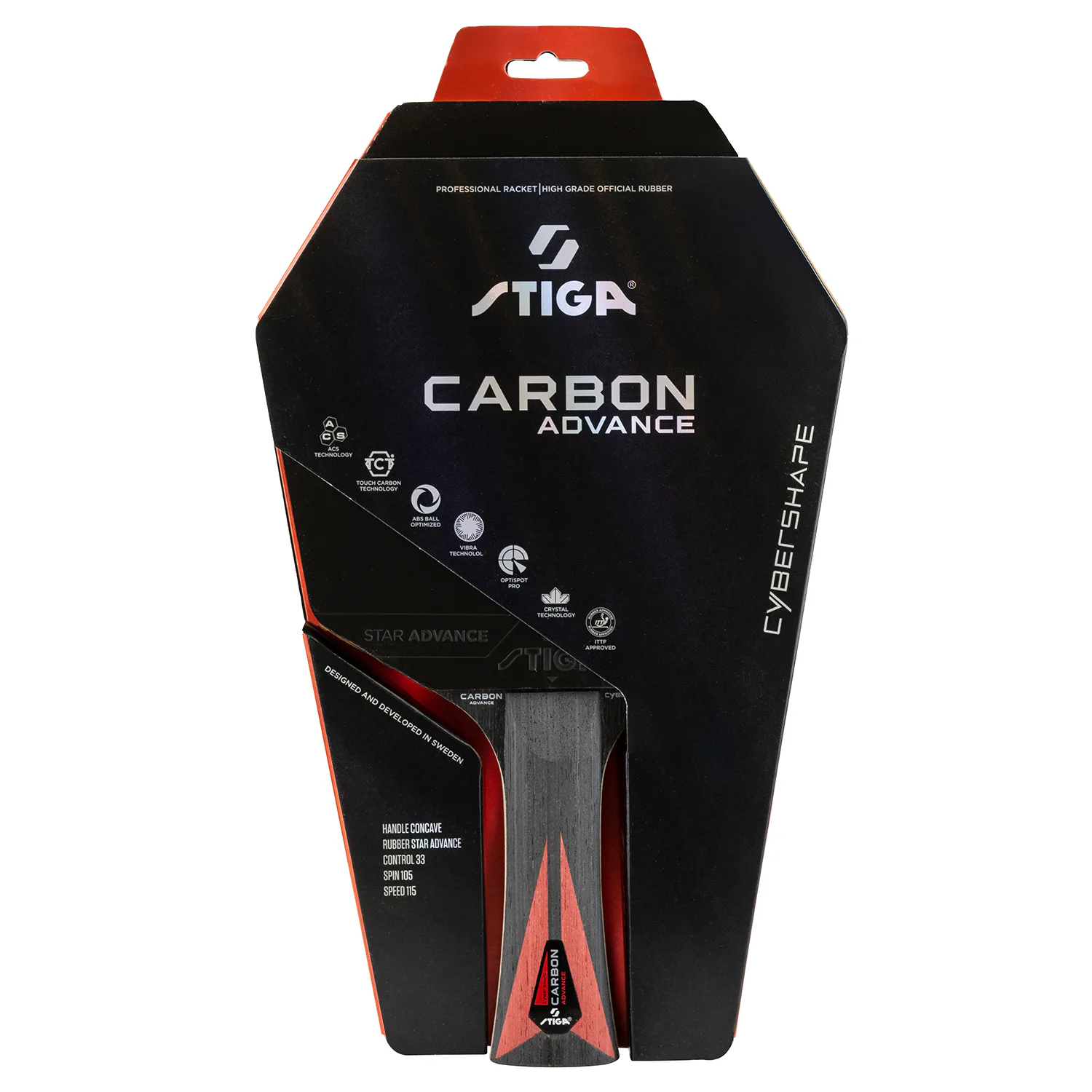 Pingisracket Stiga Sports Carbon Advance Cybershape