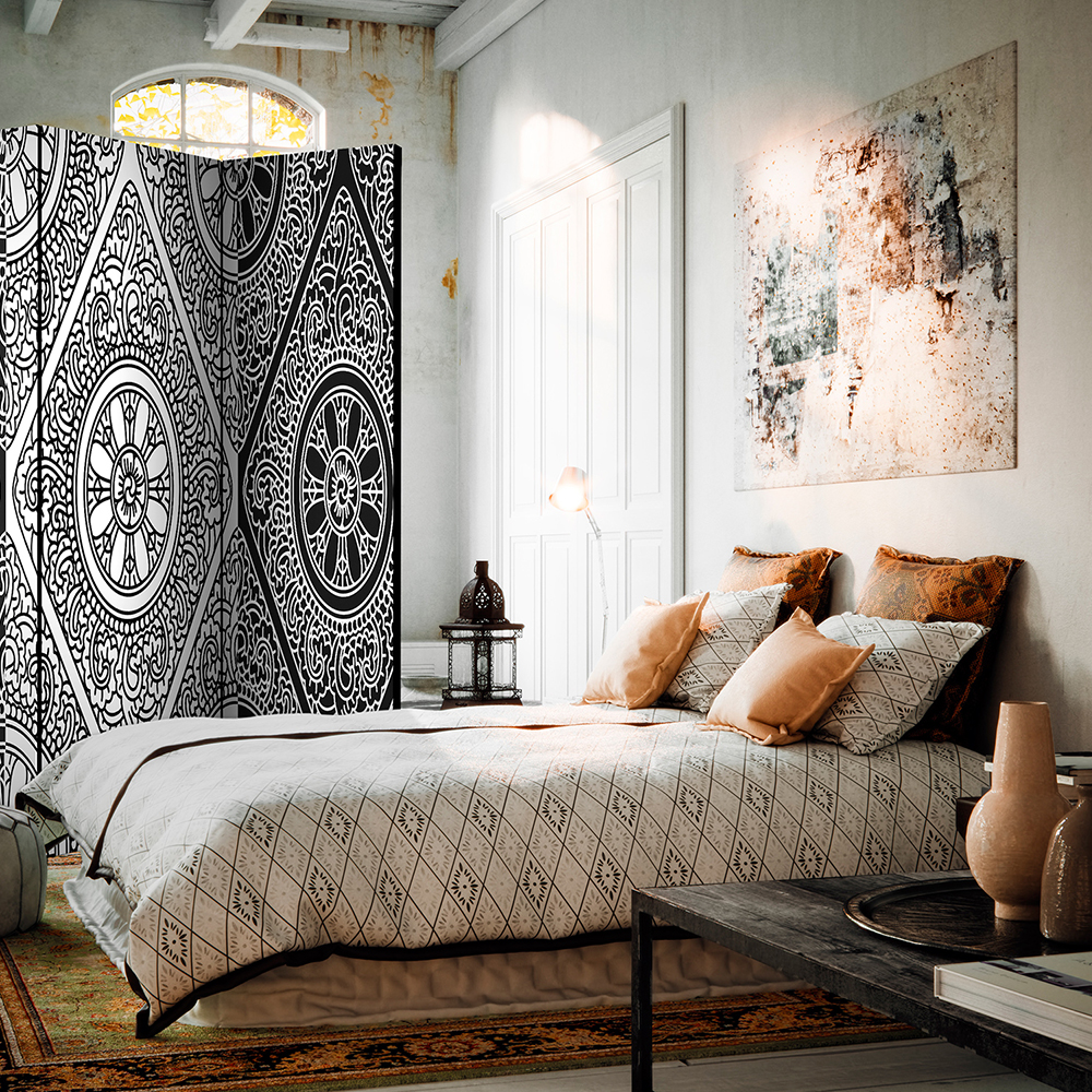 Rumsavdelare Skärmvägg Arkiio Ethnic Monochrome 135x172 cm