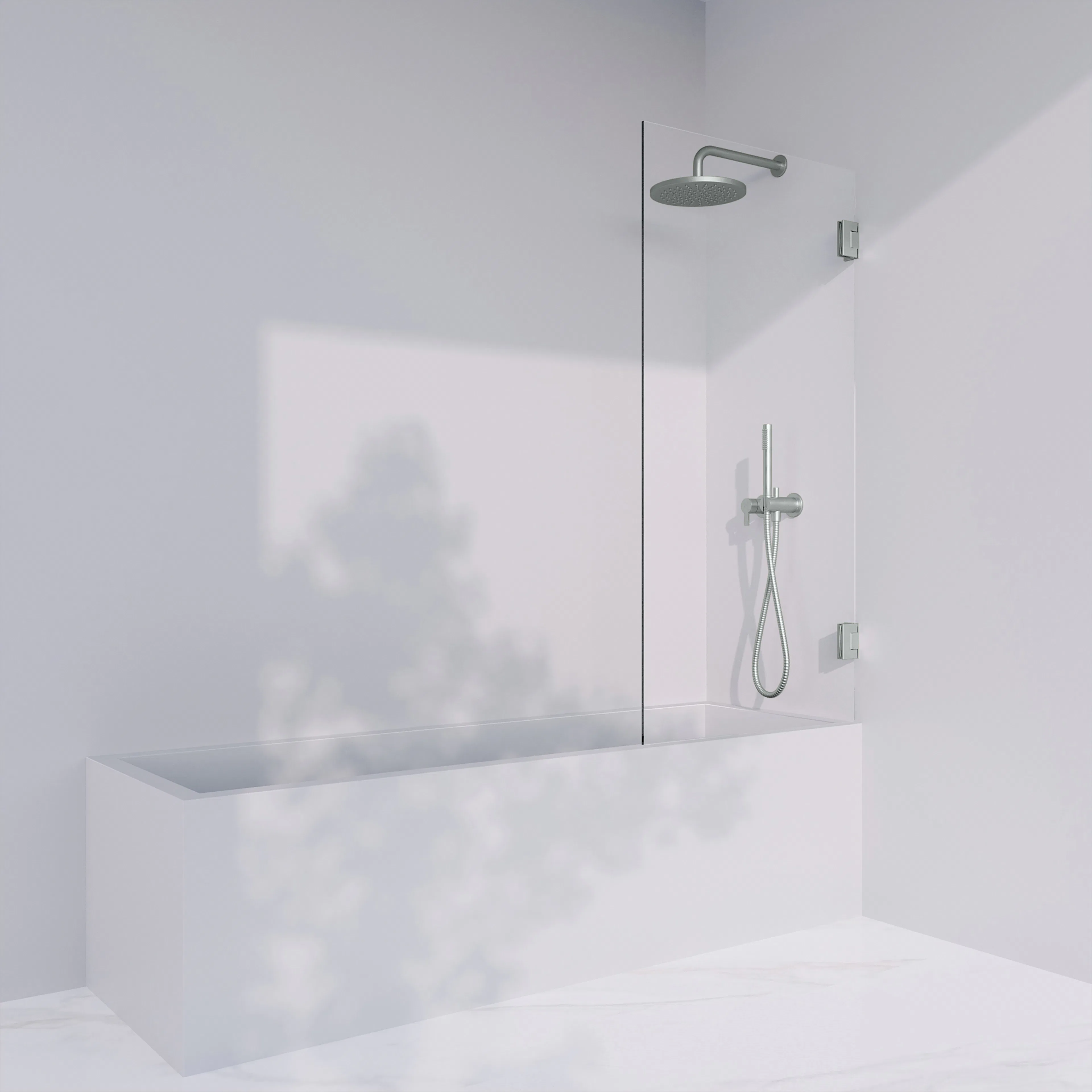Invitrea Flair GK2/77x140/Frostad stål/Klart glas Glastyp:Klarglas, Profil:Frostad Stål