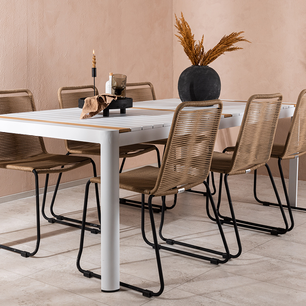 Matgrupp Venture Home Togo 200x100 cm med 6 Lindos Stolar