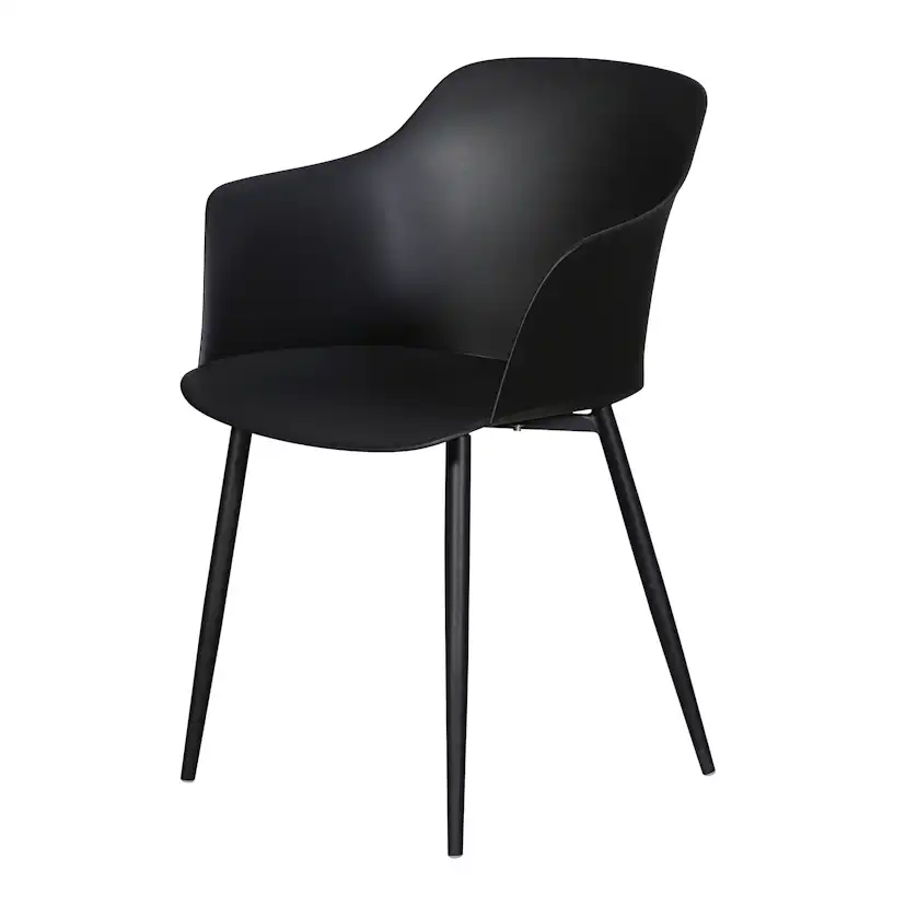 Trädgårdsstol ENVY DESIGN Camilla Svart, Modern Utemöbel i Plast, 2-pack