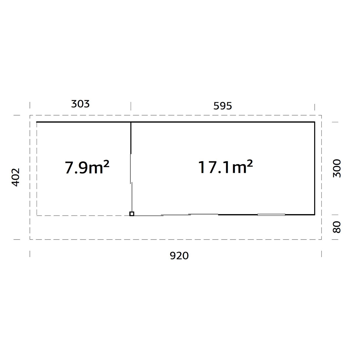 Stuga Palmako Andrea 26,2 m2 (inv. 17,1 m2)