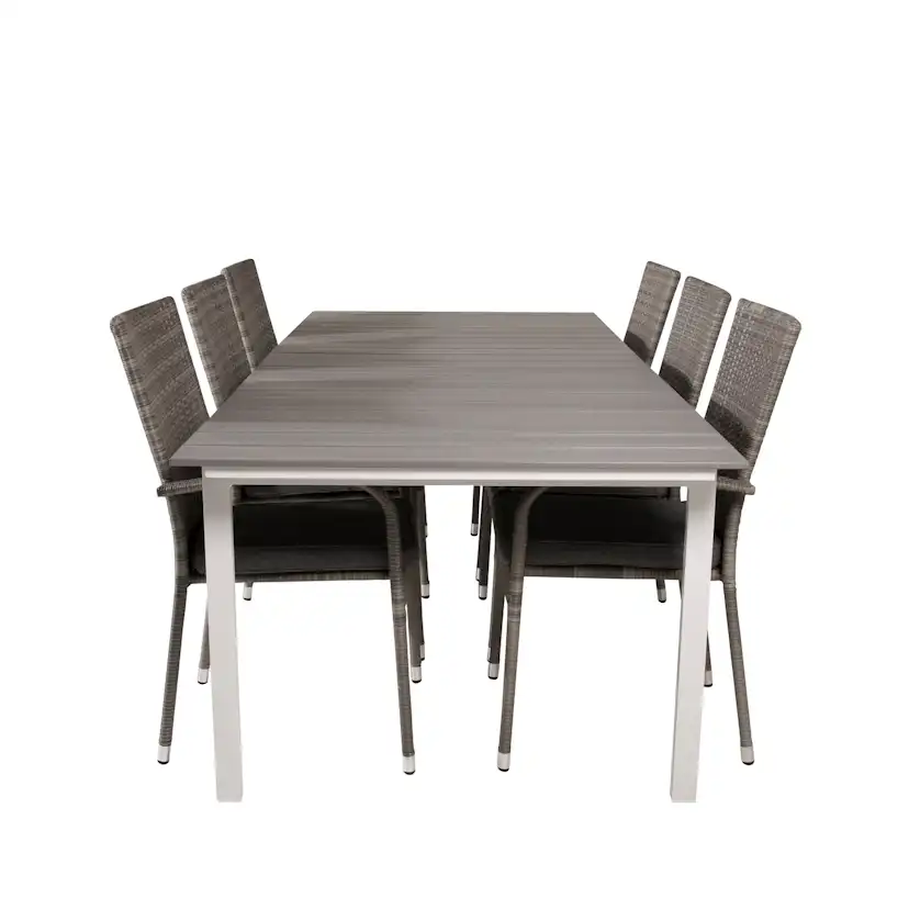 Levels Dining Table 224/324*100 - White Alu / Grey Aintwood Vit/Grå