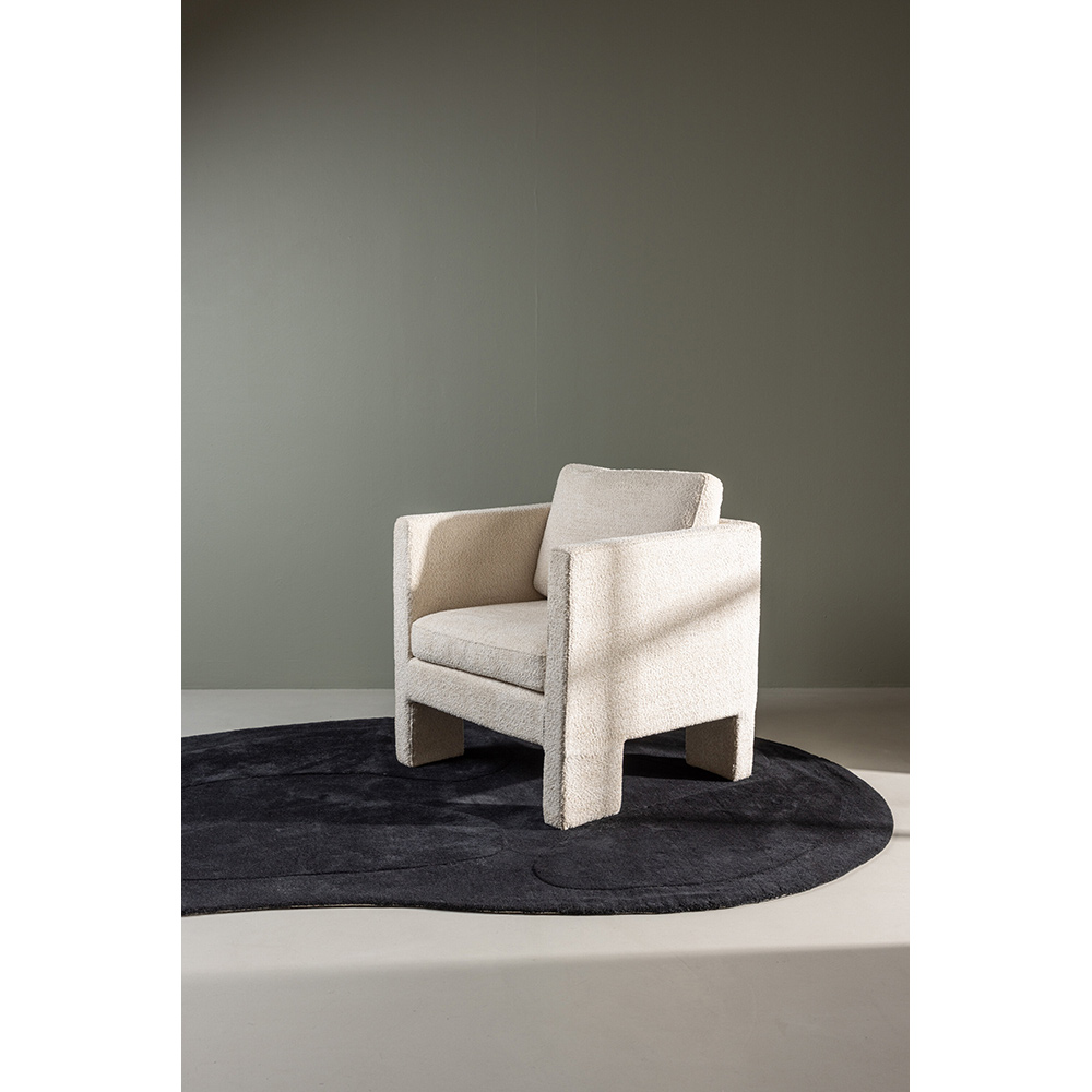 Enard Wool Blend w Cloth backing - 290*175-Oval -Black Svart