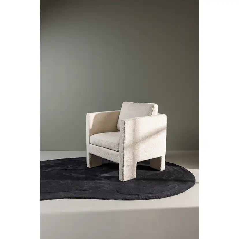 Enard Wool Blend w Cloth backing - 290*175-Oval -Black Svart