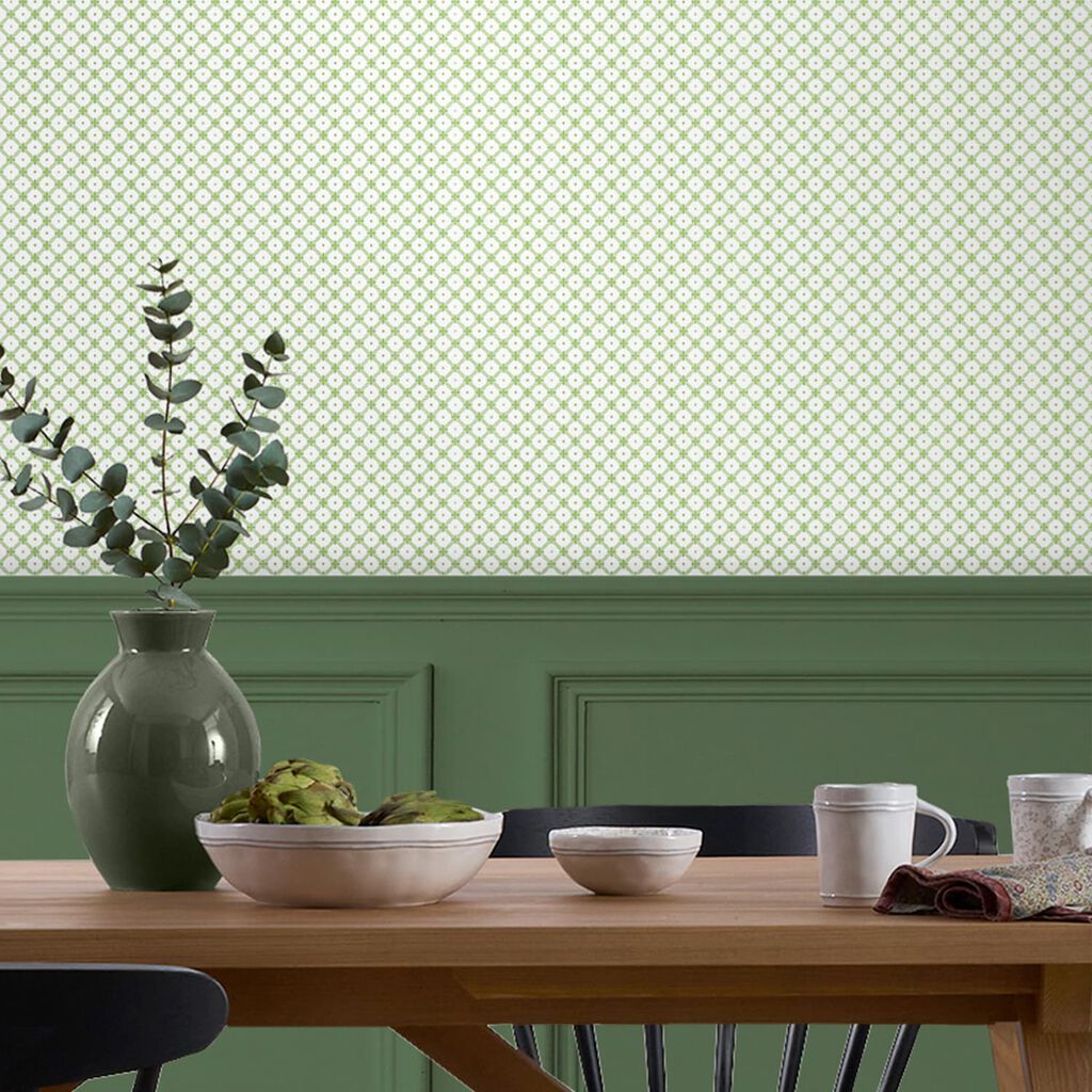 Tapet Laura Ashley Wickerwork Leaf Grön 119848