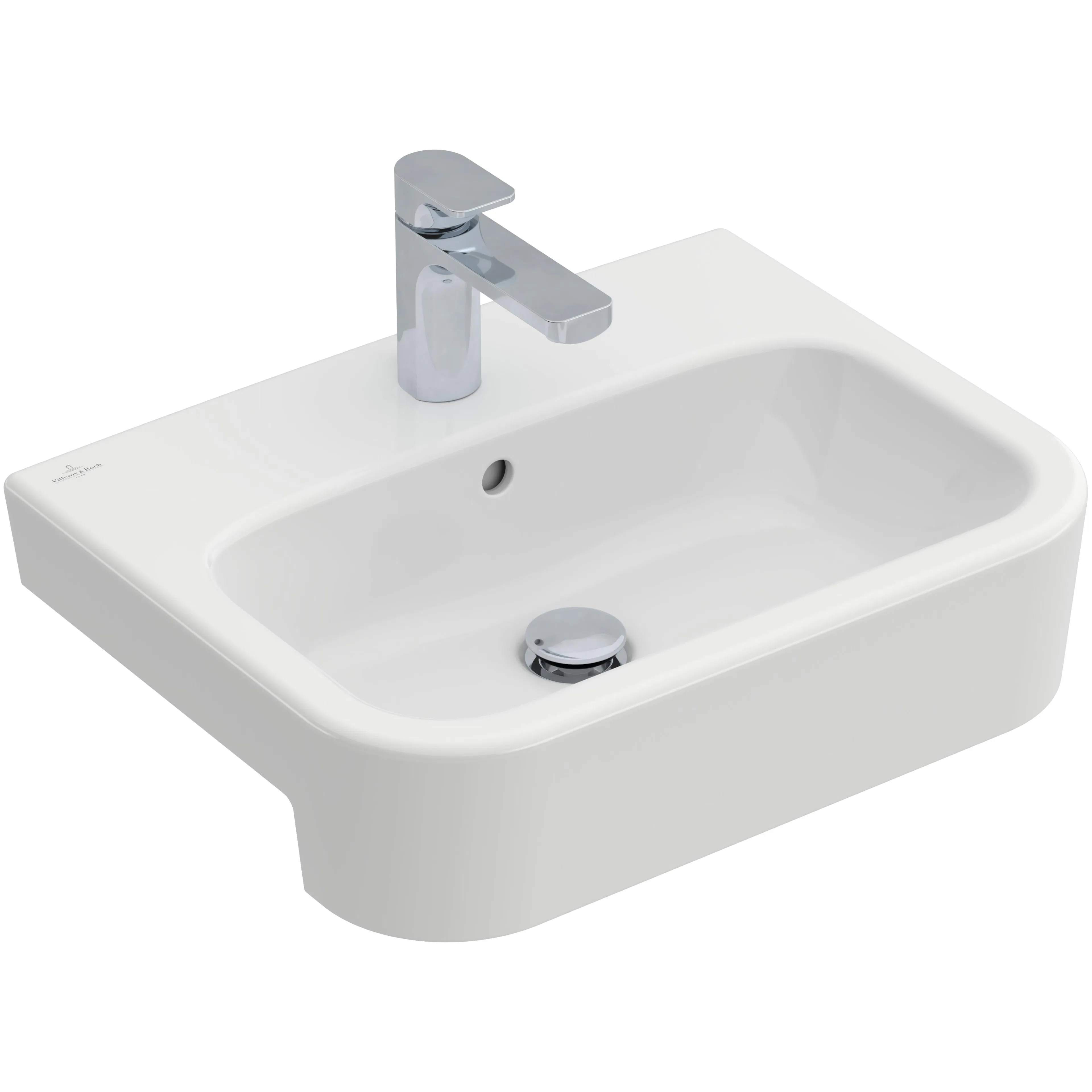 Tvättställ villeroy & Boch Architectura 419055R1 Vit Alpin CeramicPlus, Med Bräddavlopp, för Trehålsblandare