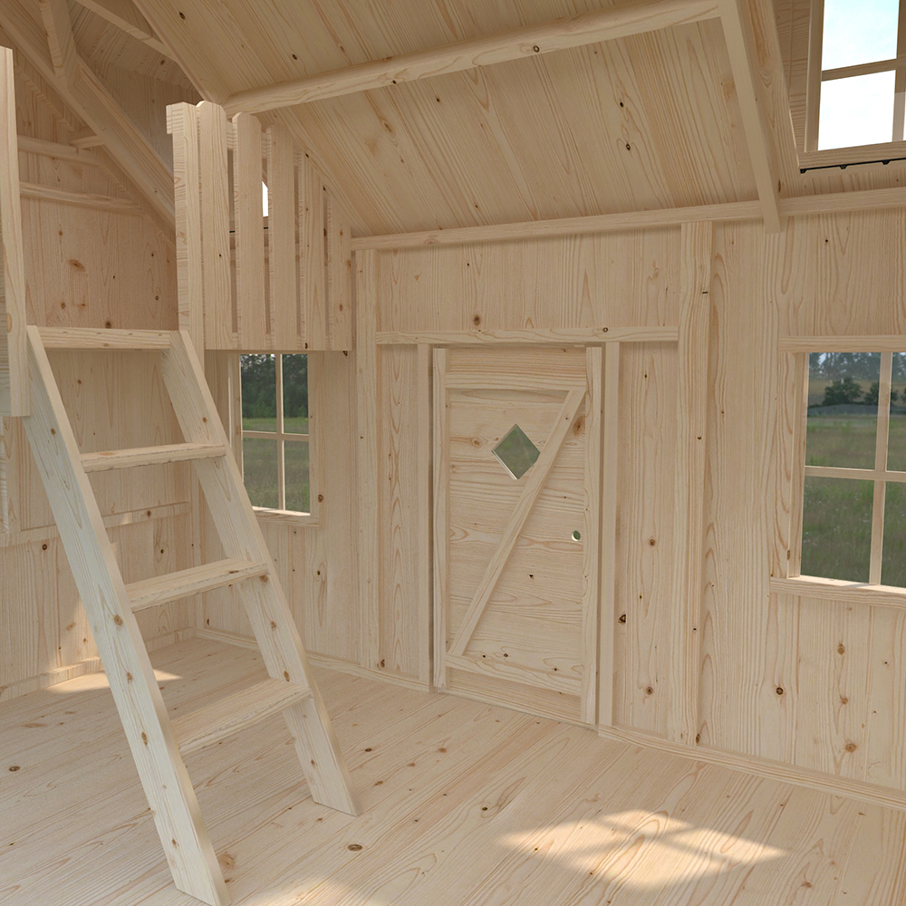 Lekstuga Palmako Marie 5,5 m² Trästuga med Loft