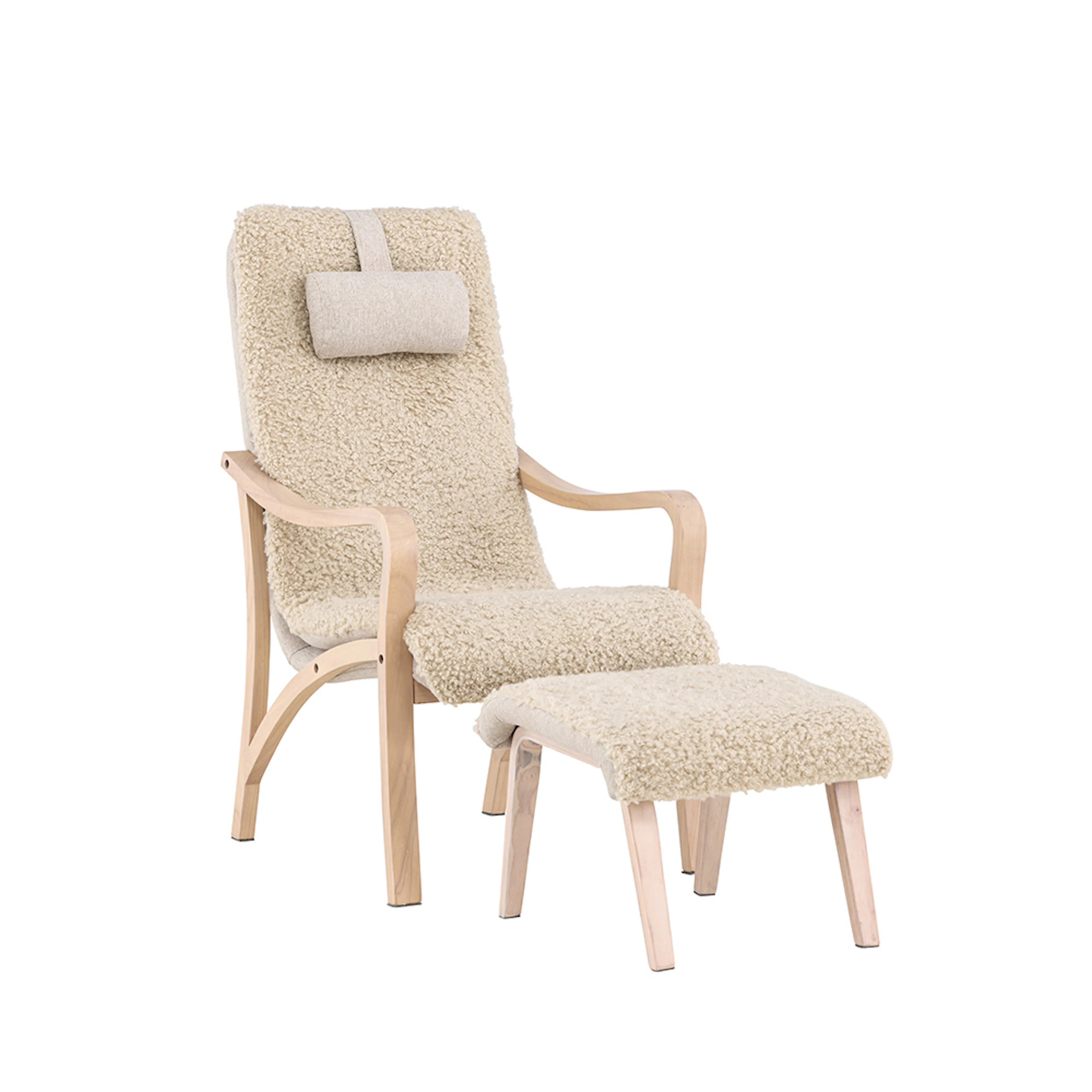 Fårö Lounge Chair - Woodlook / Sand Brun