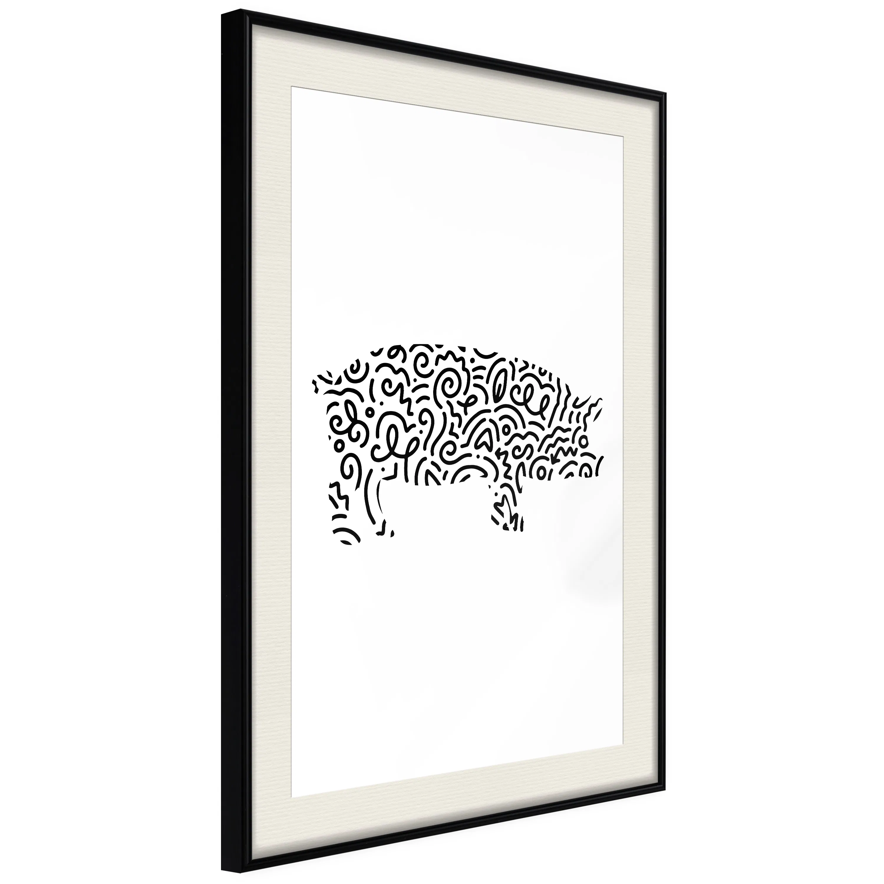Poster Artgeist Affisch Black and White Piggy