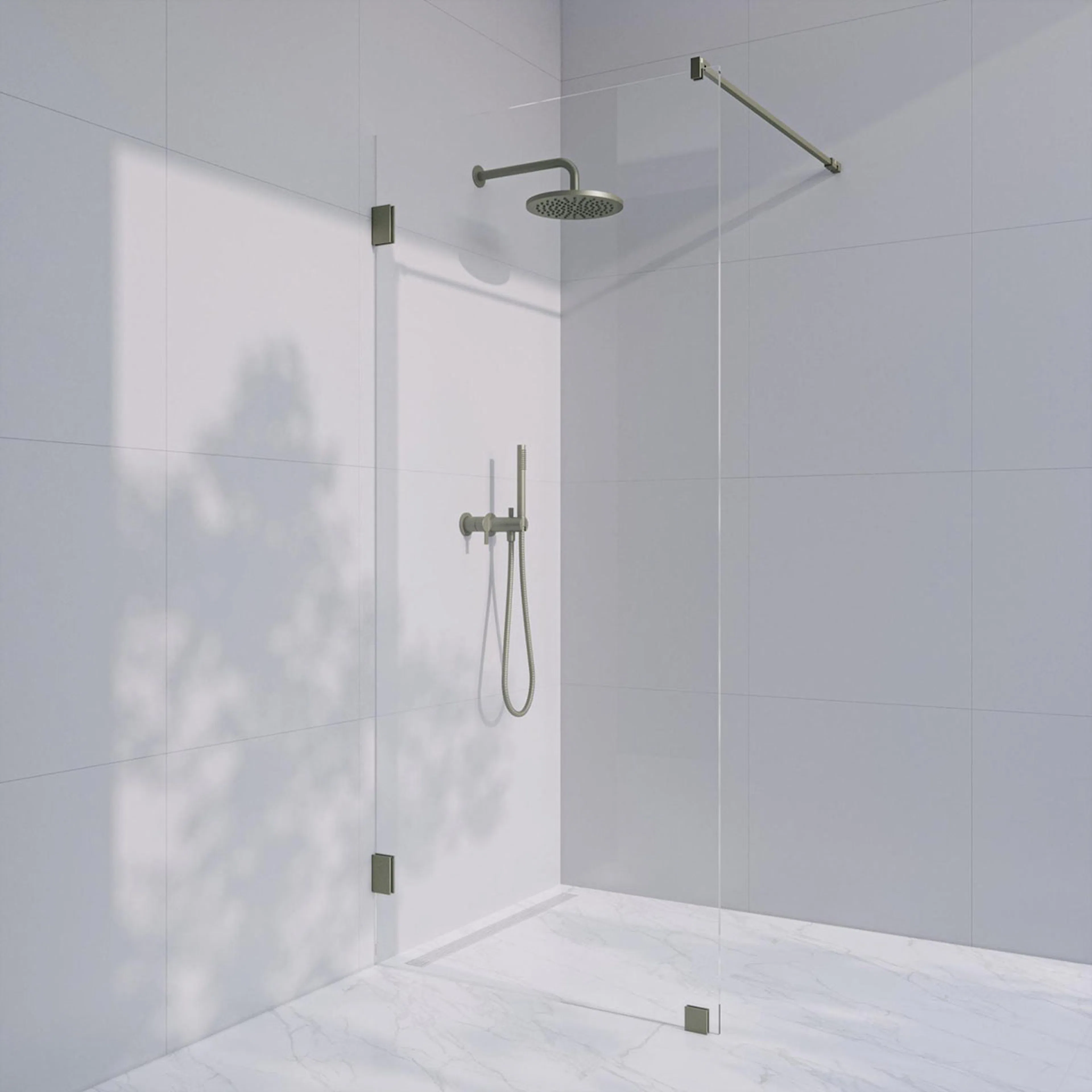Invitrea Flair GH1/Högerhängd/70/Borstad stål/Gråtonat glas Glastyp: Gråtonat Glas, Profil: Borstad Stål, Hängning: Högerhängd, Bredd: 700 mm
