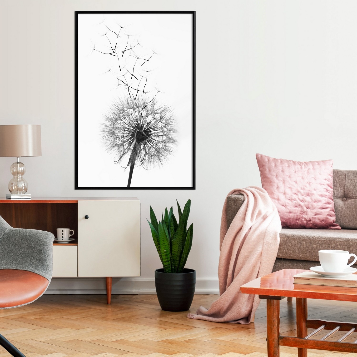 Affisch - Dandelion [Poster] 40x60 Svart ram, 40x60 cm