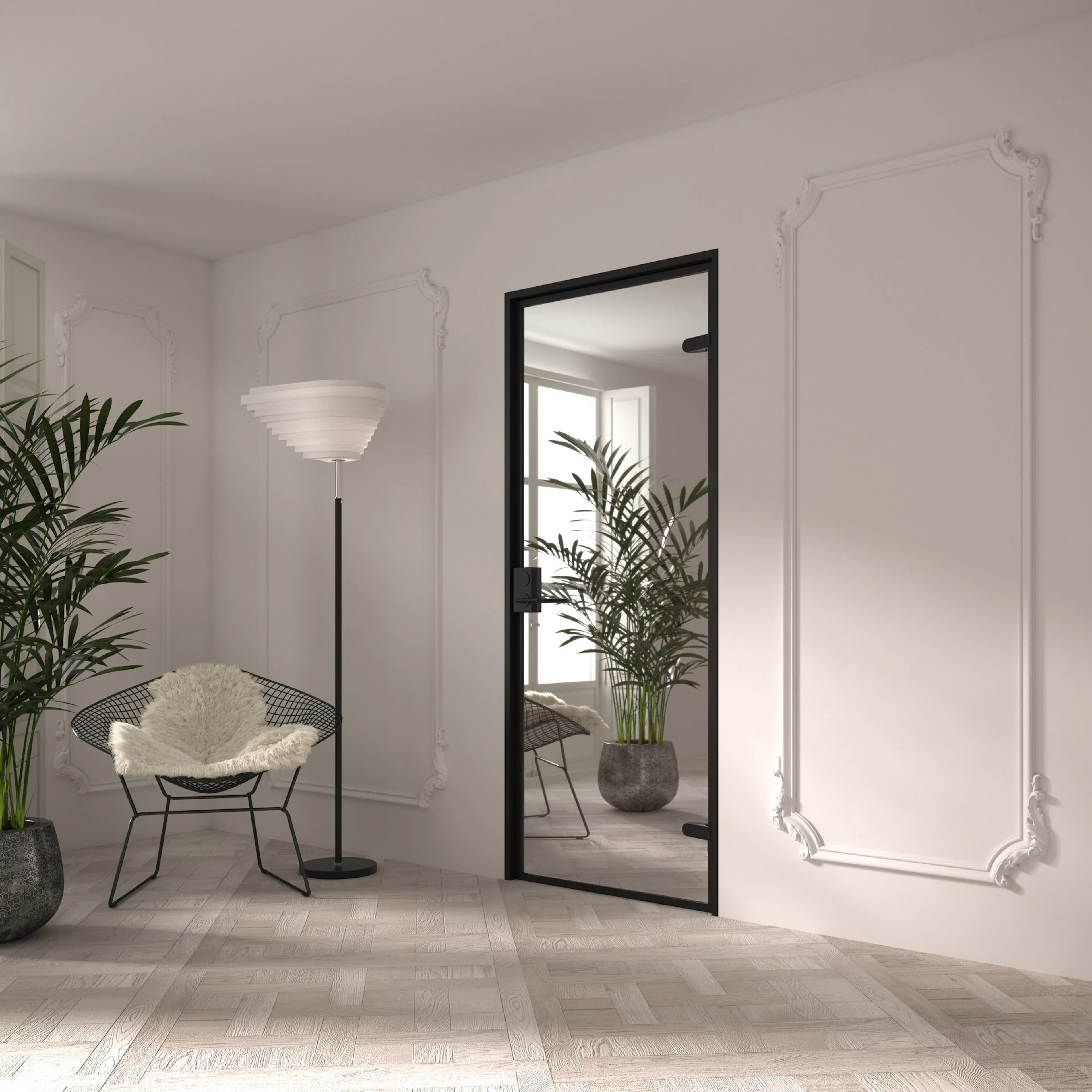 Celine M02 New York, Innerdörr i glas HxB: 2100x700 mm, Spegelglas