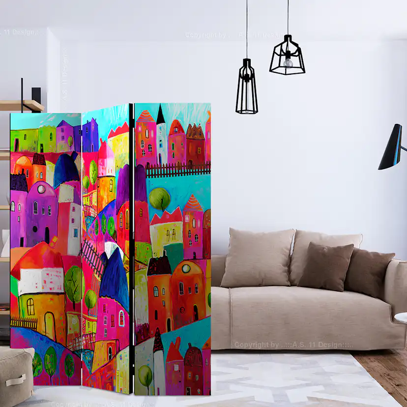 Rumsavdelare Arkiio Rainbow-Hued Town 135x172 cm