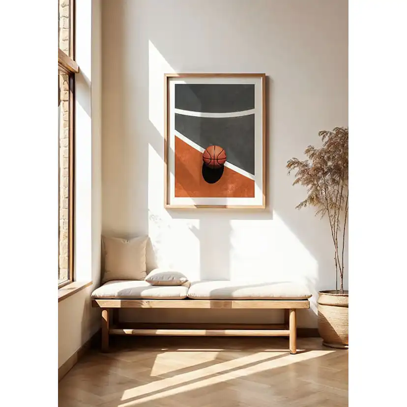 Poster Gallerix Basketball On Court