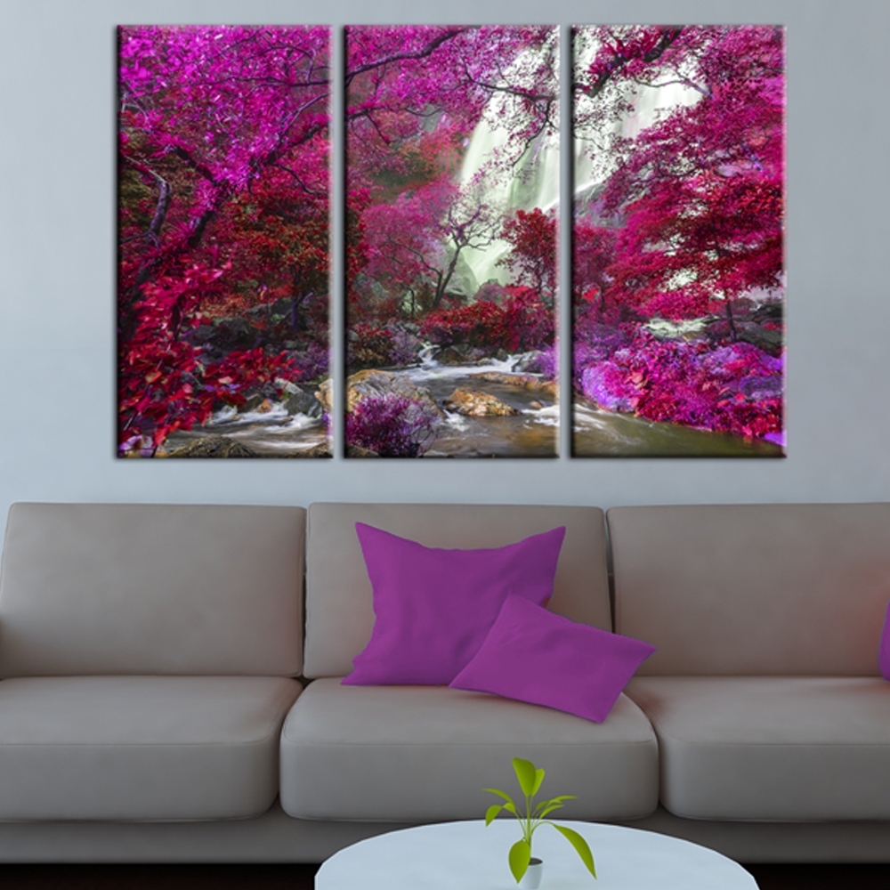 Tavla Arkiio Beautiful Waterfall Pink Forest