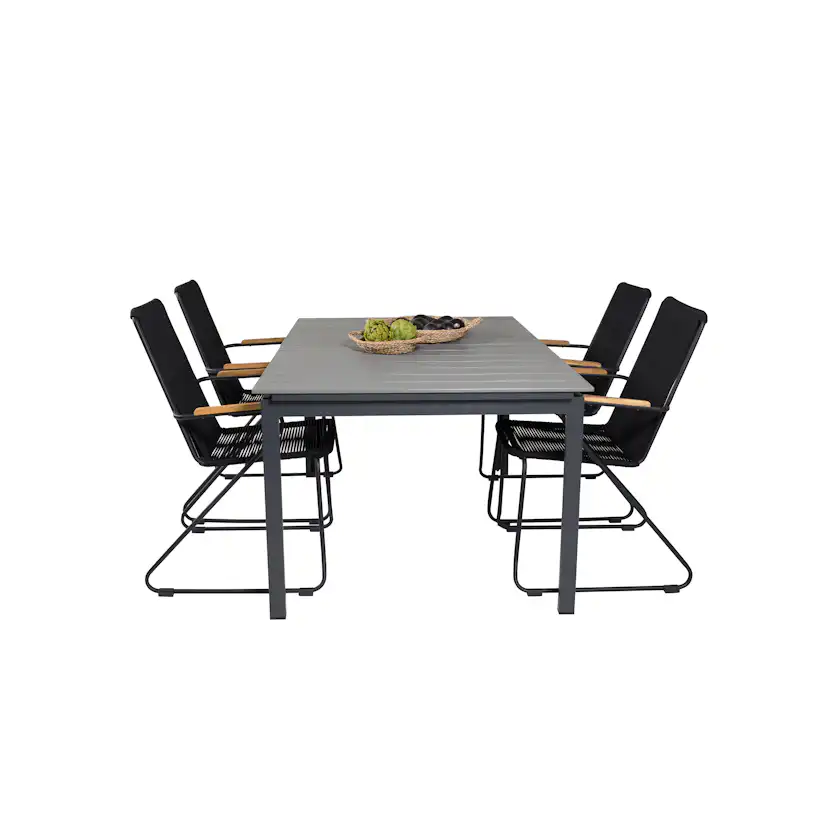 Matgrupp Venture Home Lova 160/240 med 4 Berfin Karmstolar