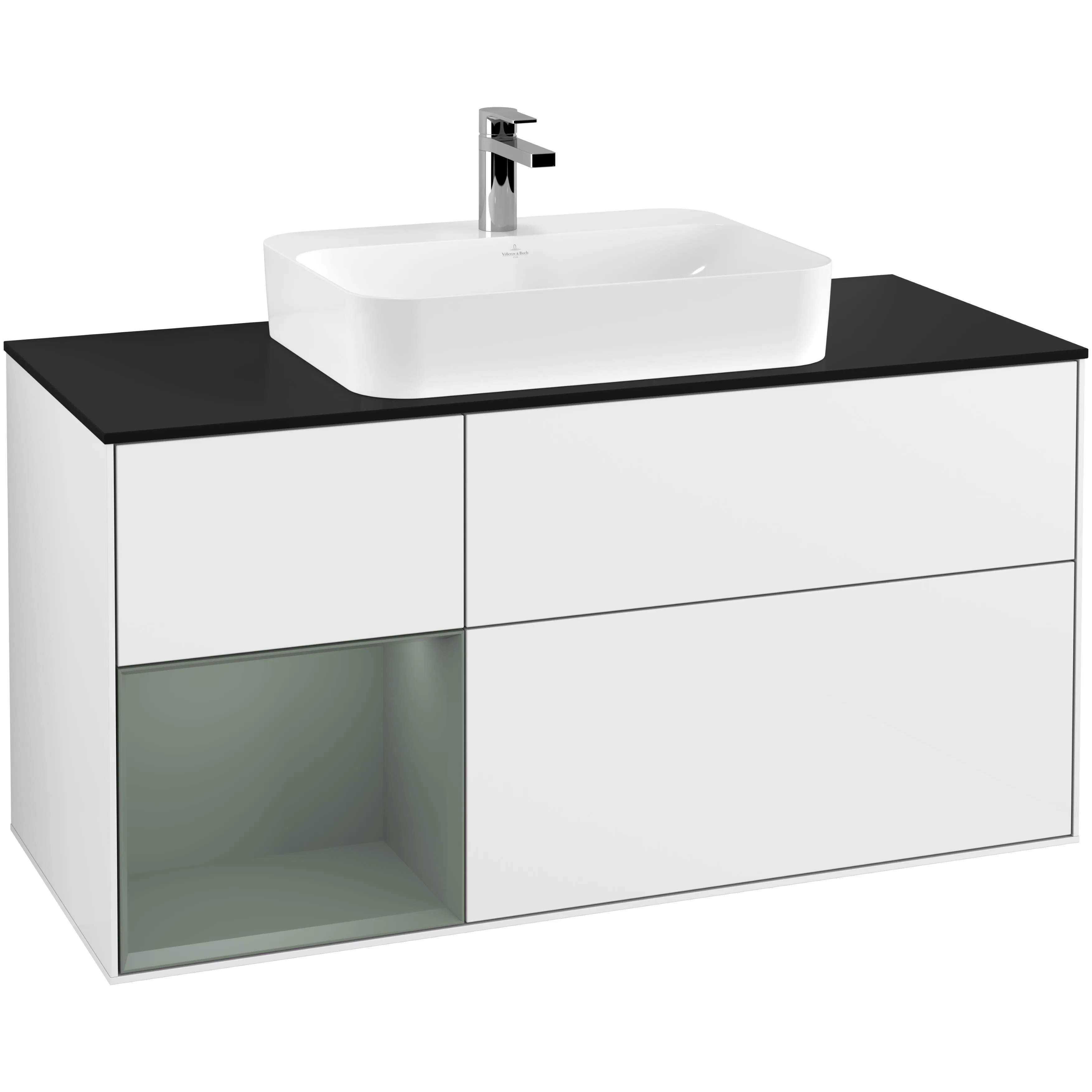 Tvättställsskåp Villeroy & Boch Finion med 3 Lådor Hylla och Bänkskiva för Ytmonterat Tvättställ