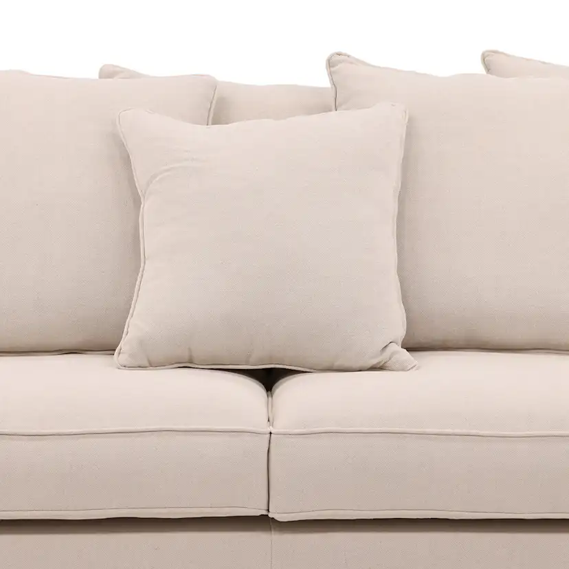 Soffa Vind Segelskären Beige 3-Sits med Tallben & Linnekuddar
