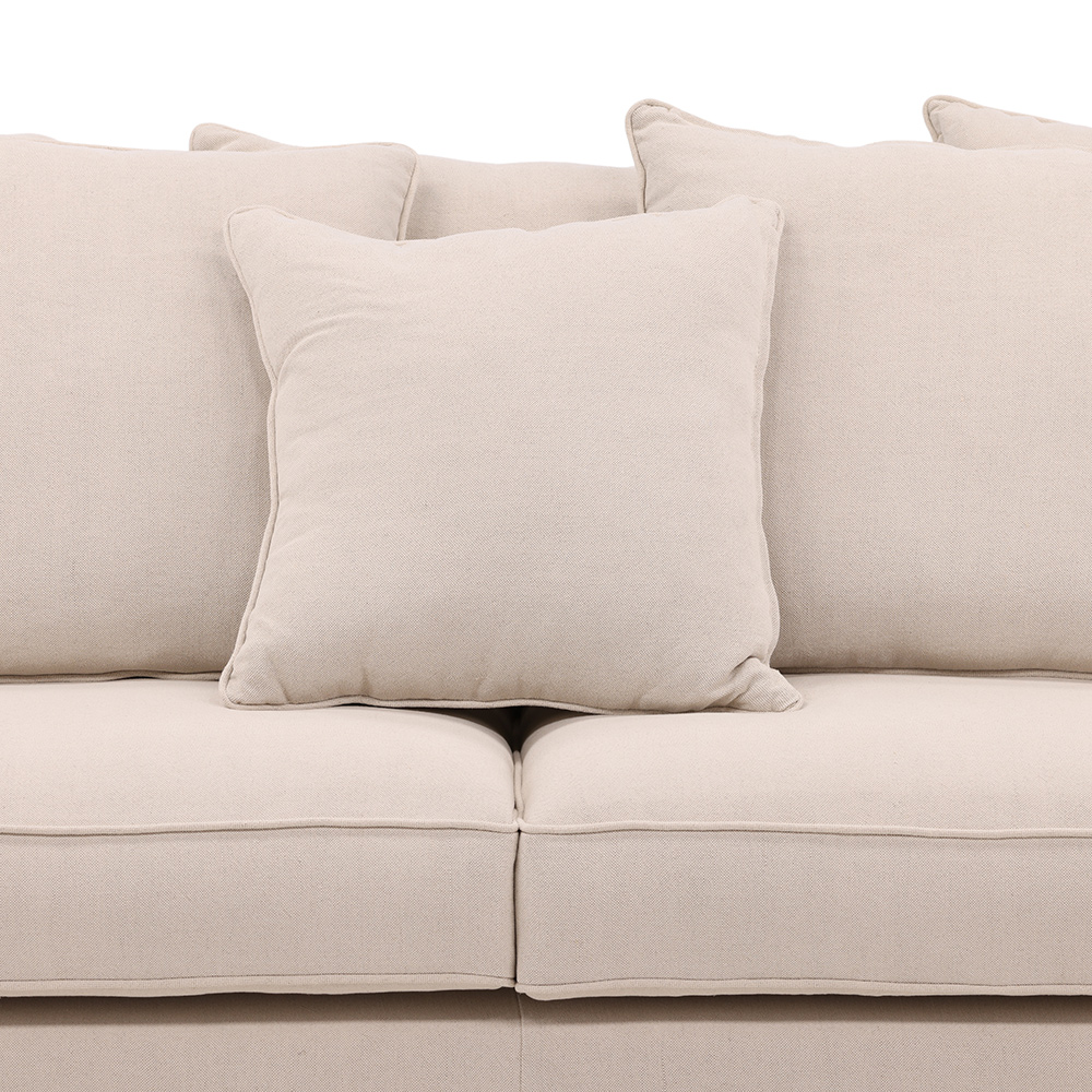 Soffa Vind Segelskären Beige 3-Sits med Tallben & Linnekuddar