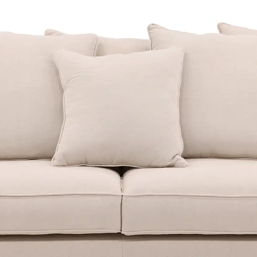 Soffa Vind Segelskären Beige 3-Sits med Tallben & Linnekuddar