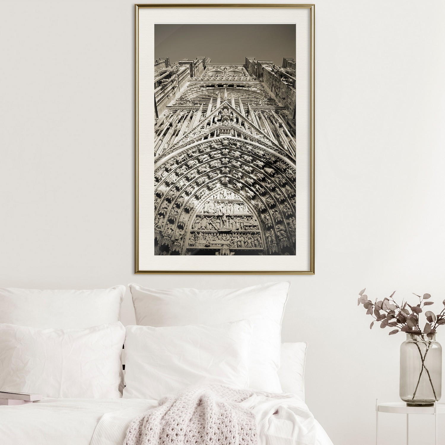 Affisch - Notre Dame Cathedral [Poster] 20x30 Guld ram med passepartout, 20x30 cm