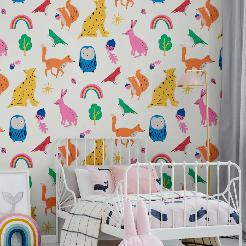 Tapet Joules Country Critters Heroes White/rainbow