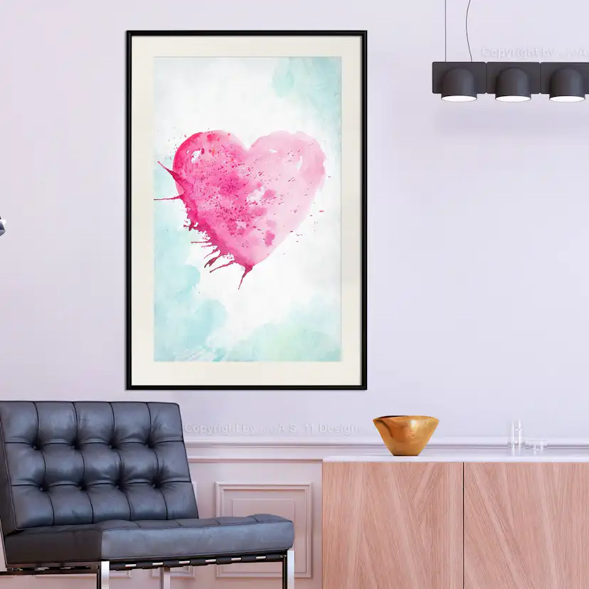 Poster Artgeist Affisch Watercolour Heart