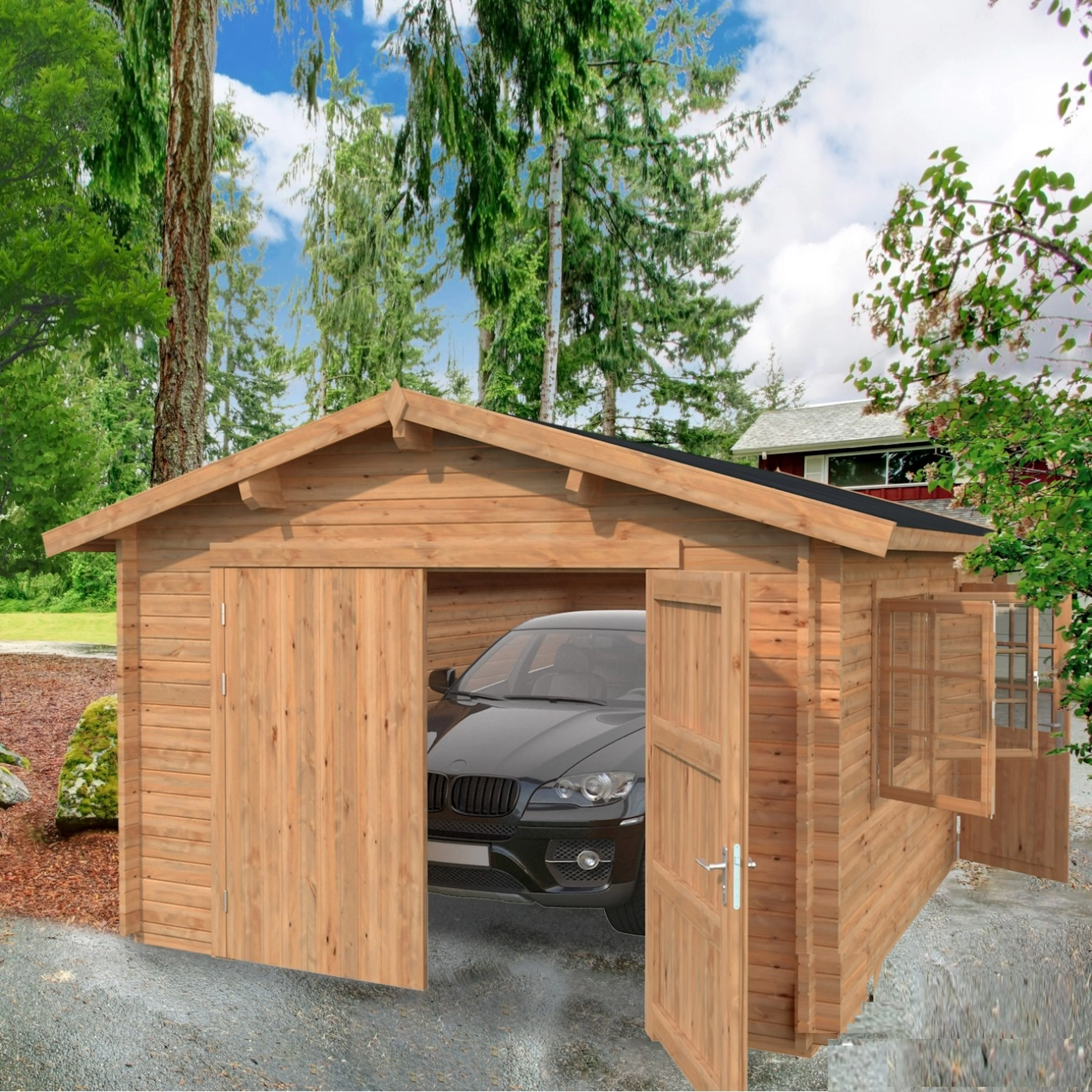 Garage Palmako Roger 19,0 m2 med Dörr