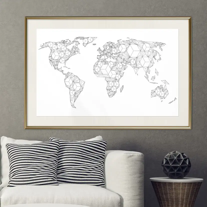 Poster Artgeist Affisch Geometric Map