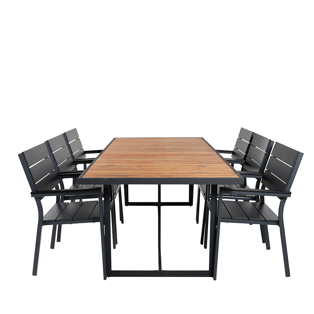 Matgrupp Venture Home King med 6 Lede Stapelbara Matstolar