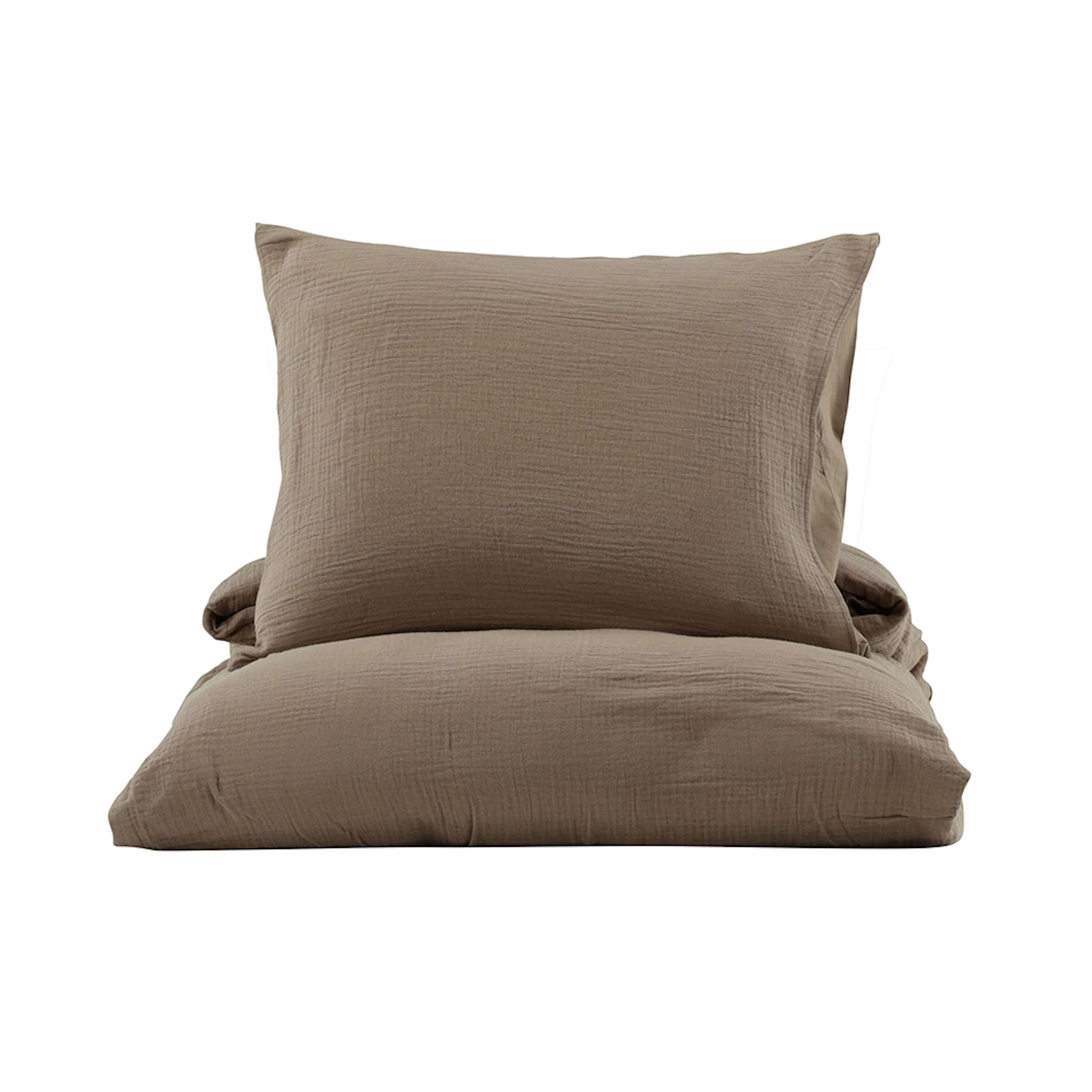 Mila Bed Set Cotton Gauze Brown 150x200 cm Färg: Brun, Mått: 150x200 cm
